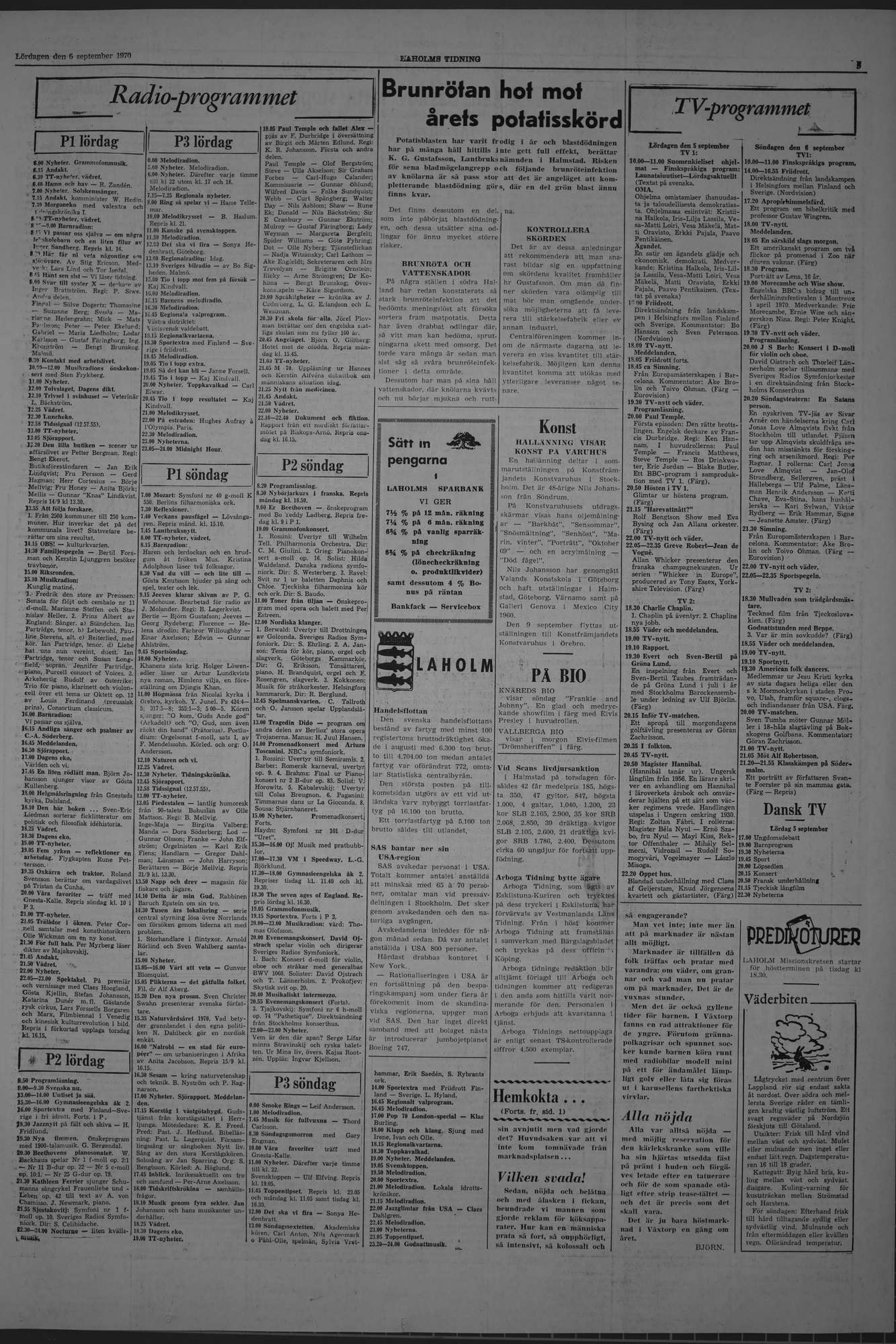 Laholms Tidning Lördag 5 september 1970, sida 5