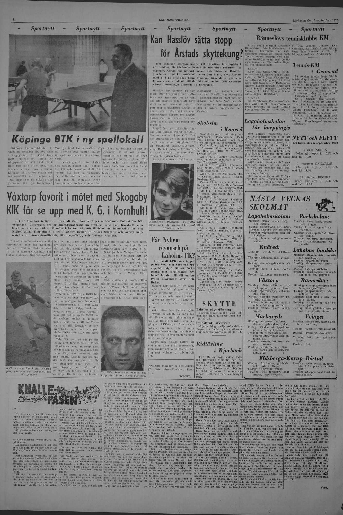 Laholms Tidning Lördag 5 september 1970, sida 6