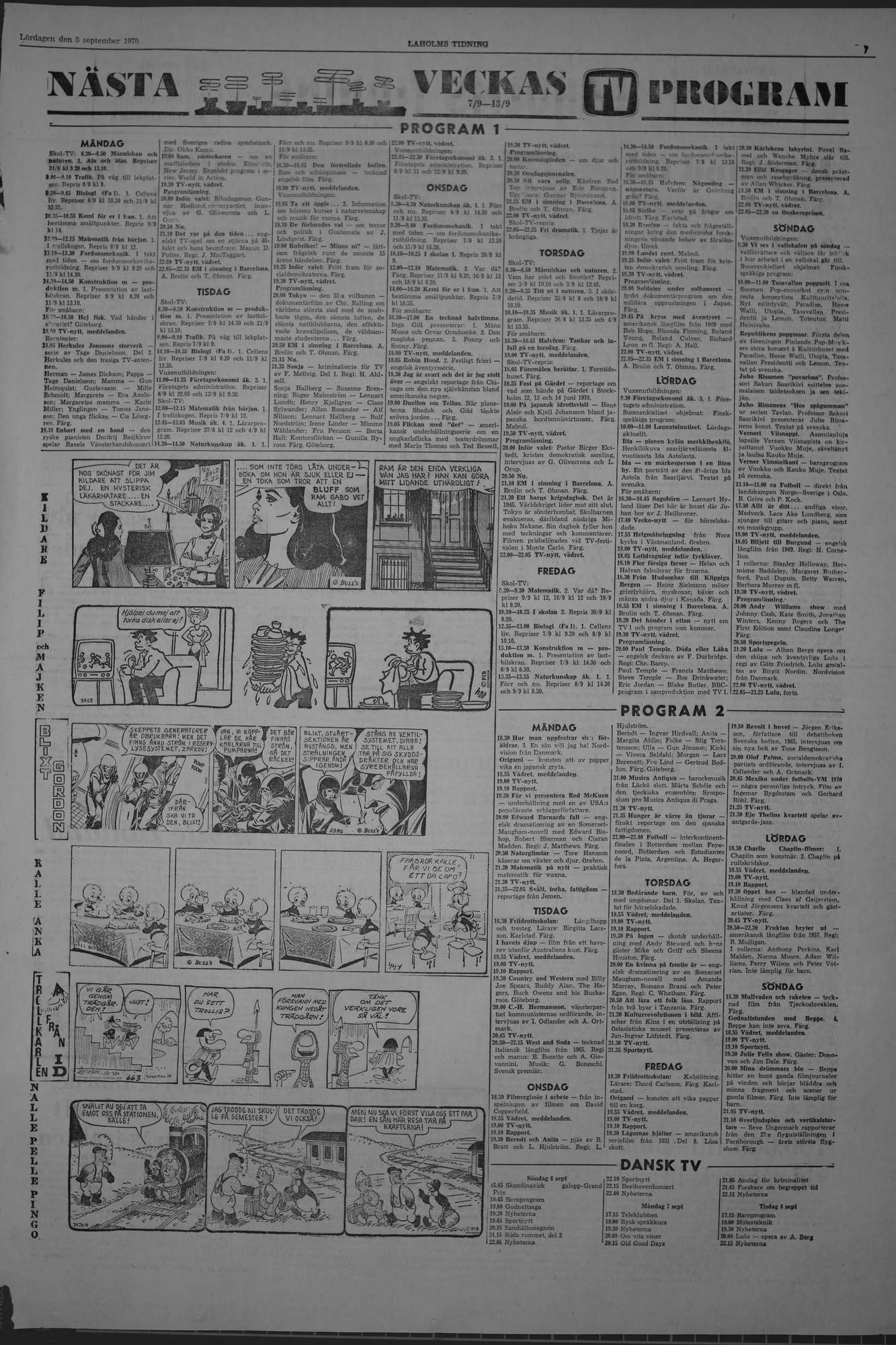 Laholms Tidning Lördag 5 september 1970, sida 7