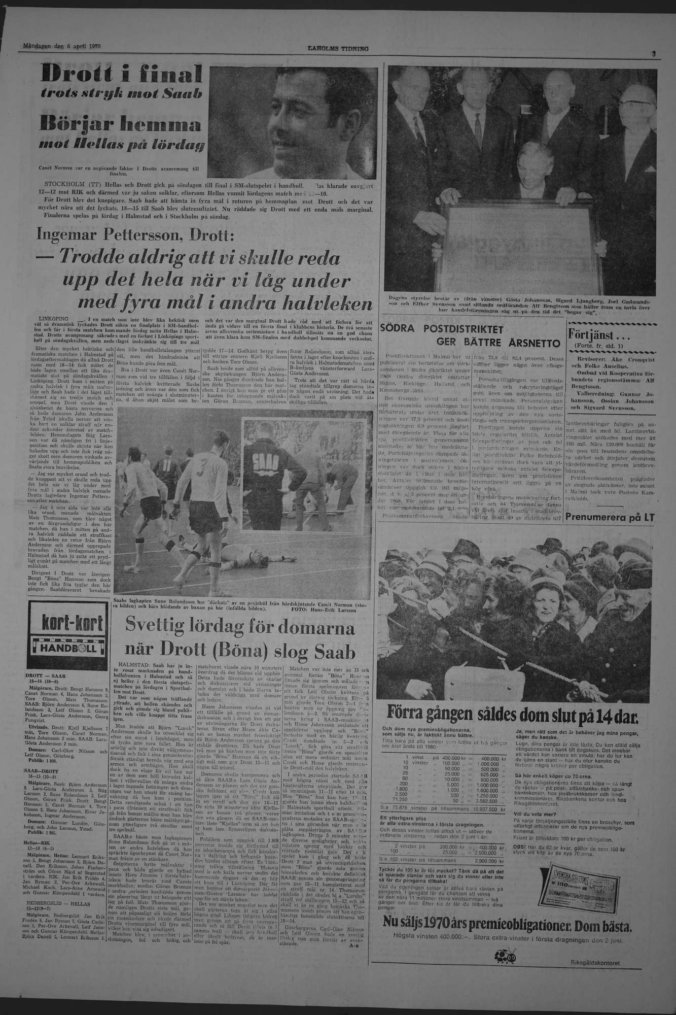 Laholms Tidning Måndag 6 april 1970, sida 3