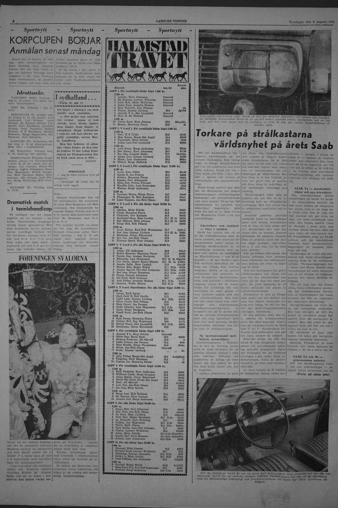 Laholms Tidning Torsdag 6 augusti 1970, sida 6
