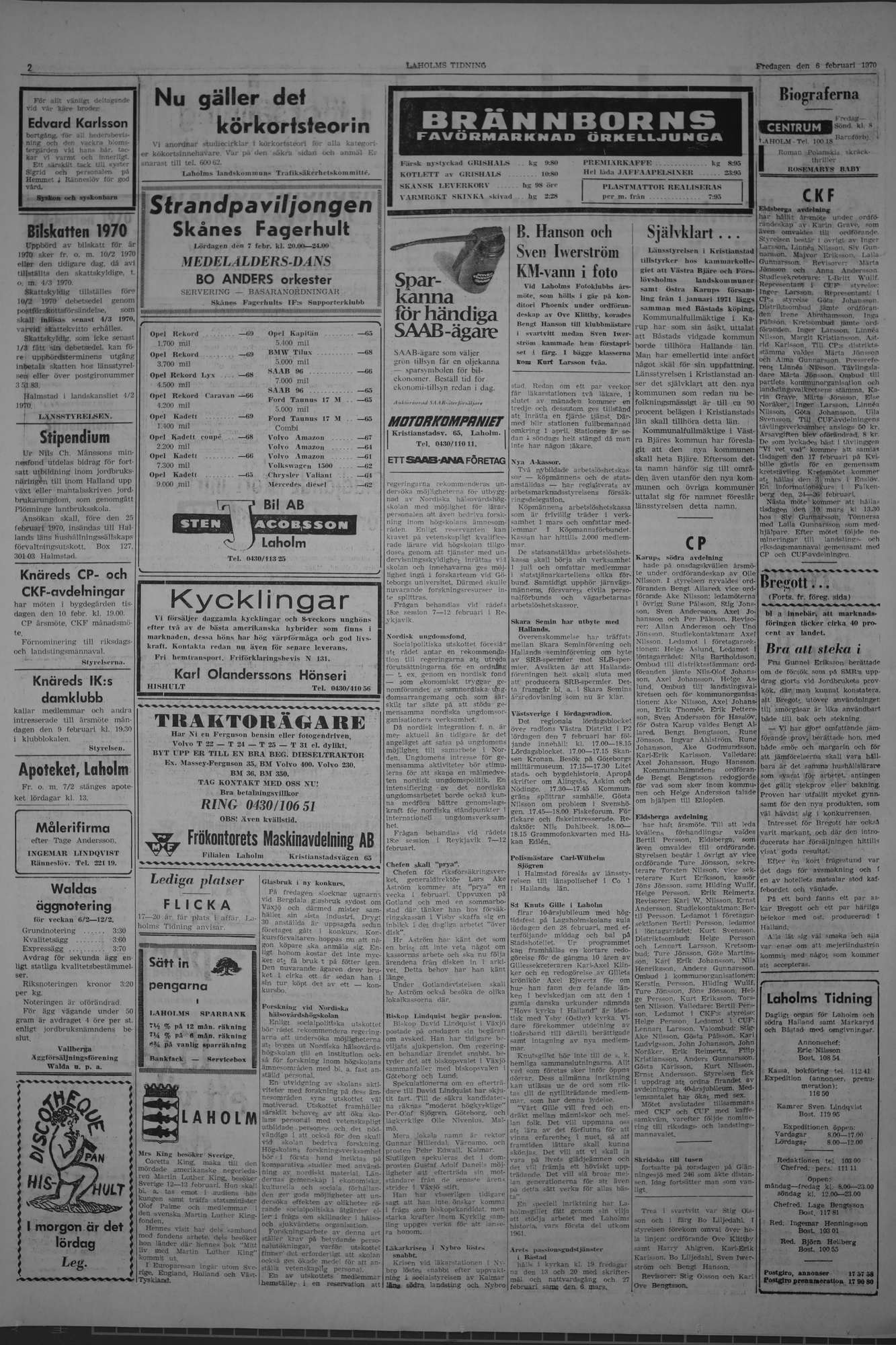 Laholms Tidning Fredag 6 februari 1970, sida 2