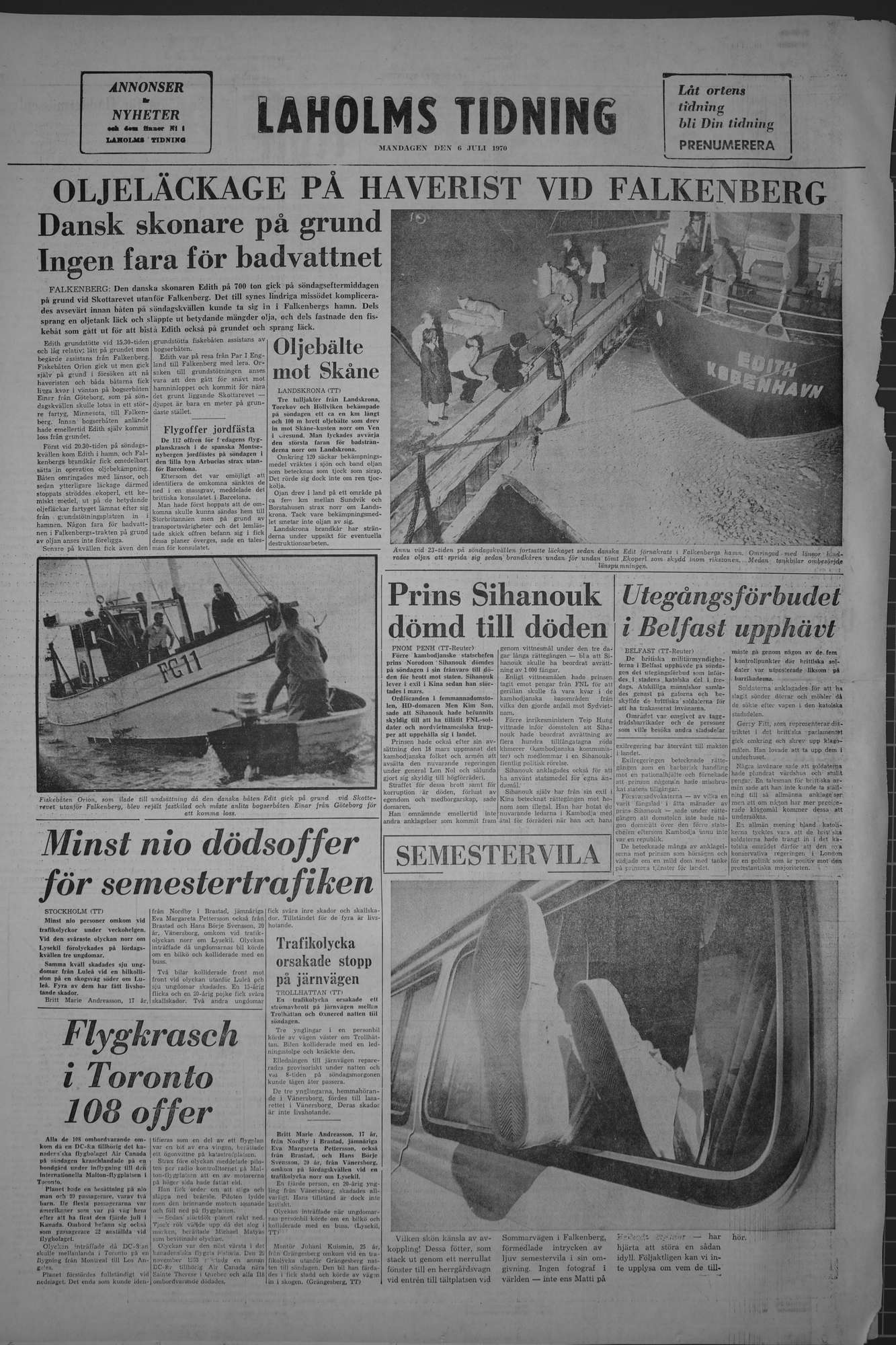 Laholms Tidning Måndag 6 juli 1970, sida 8