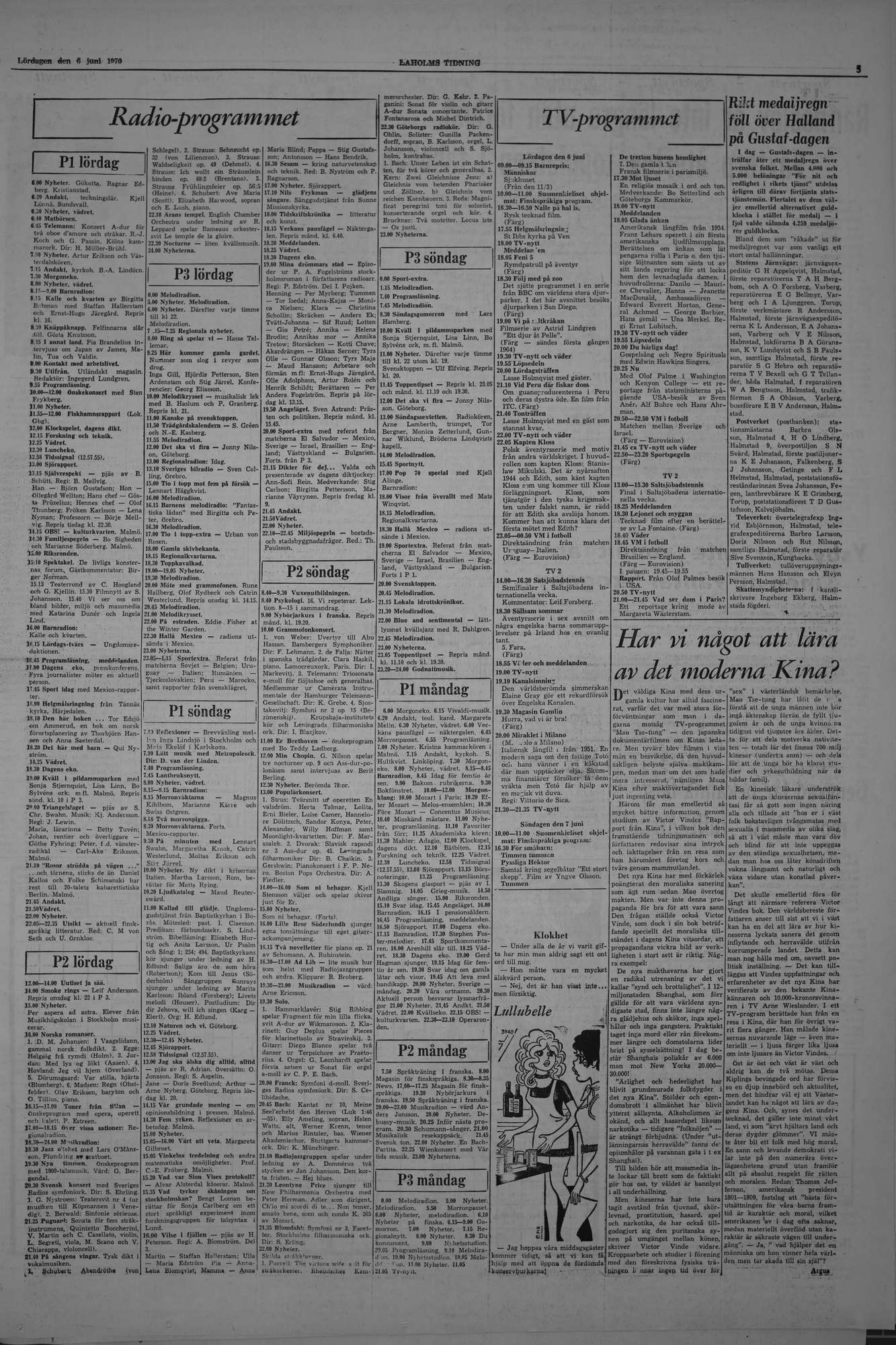 Laholms Tidning Lördag 6 juni 1970, sida 5