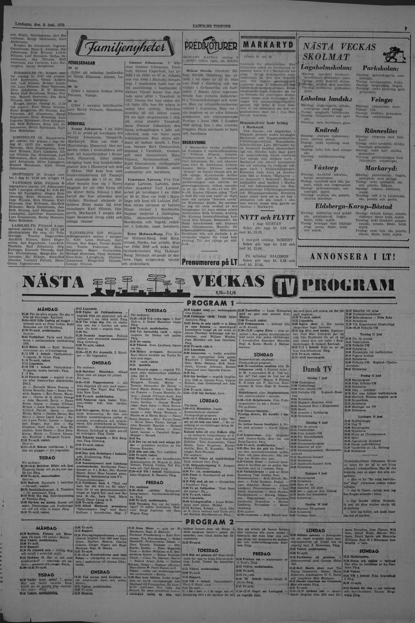 Laholms Tidning Lördag 6 juni 1970, sida 7