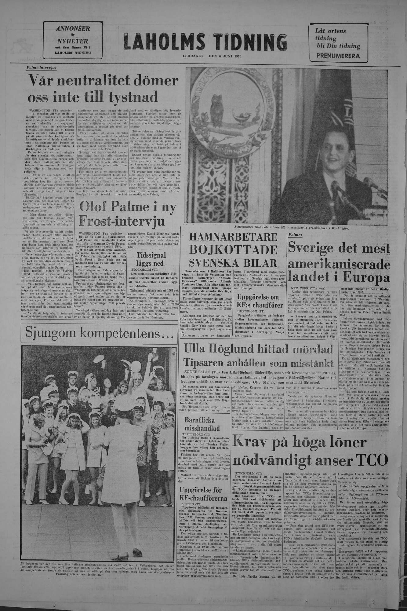 Laholms Tidning Lördag 6 juni 1970, sida 8