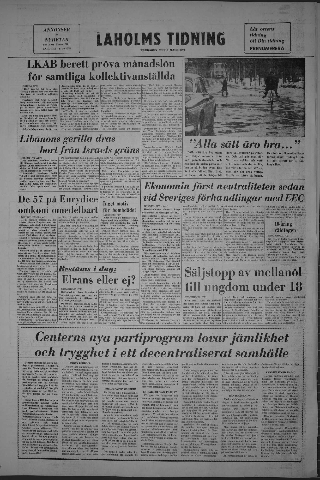 Laholms Tidning Fredag 6 mars 1970, sida 8