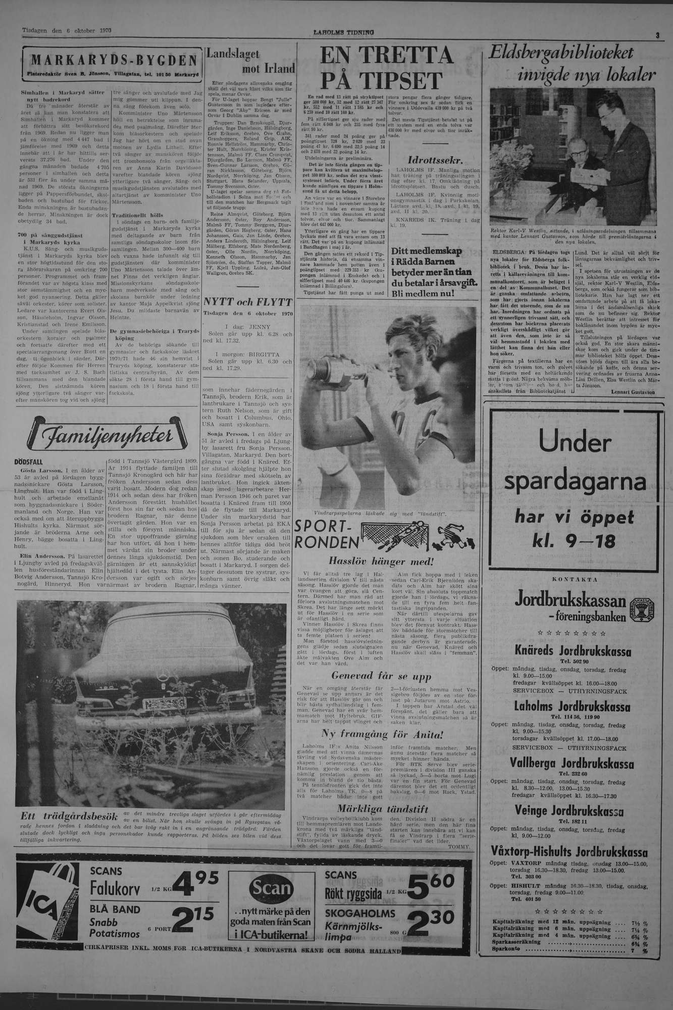 Laholms Tidning Tisdag 6 oktober 1970, sida 3