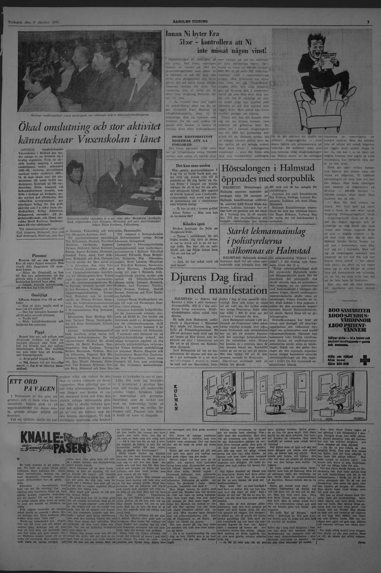 Laholms Tidning Tisdag 6 oktober 1970, sida 7