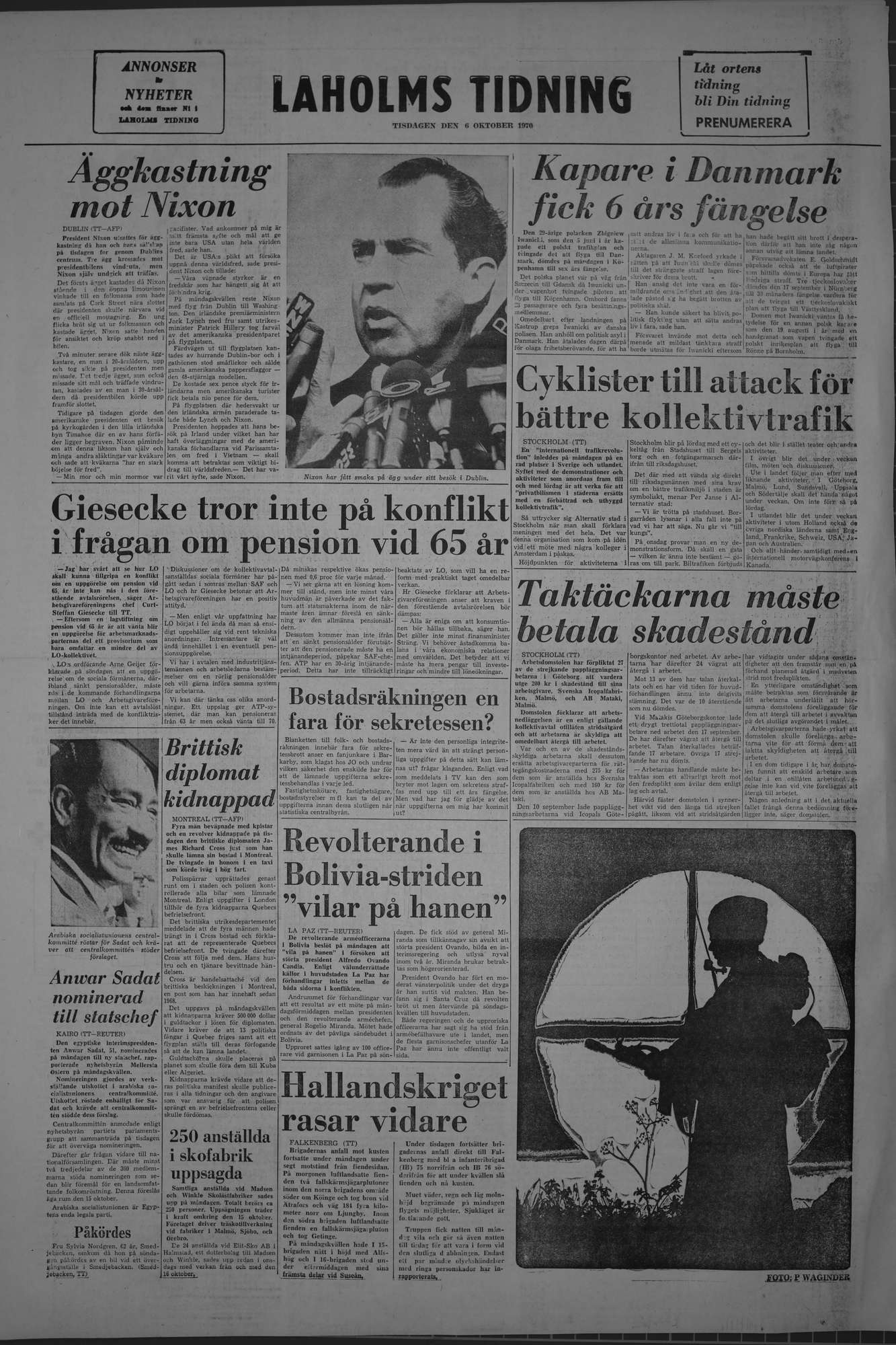 Laholms Tidning Tisdag 6 oktober 1970, sida 8