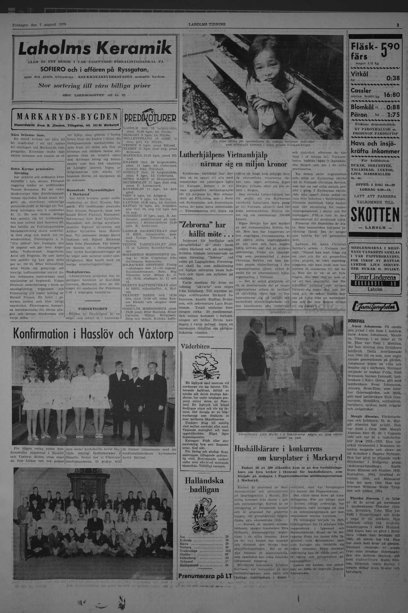 Laholms Tidning Fredag 7 augusti 1970, sida 3