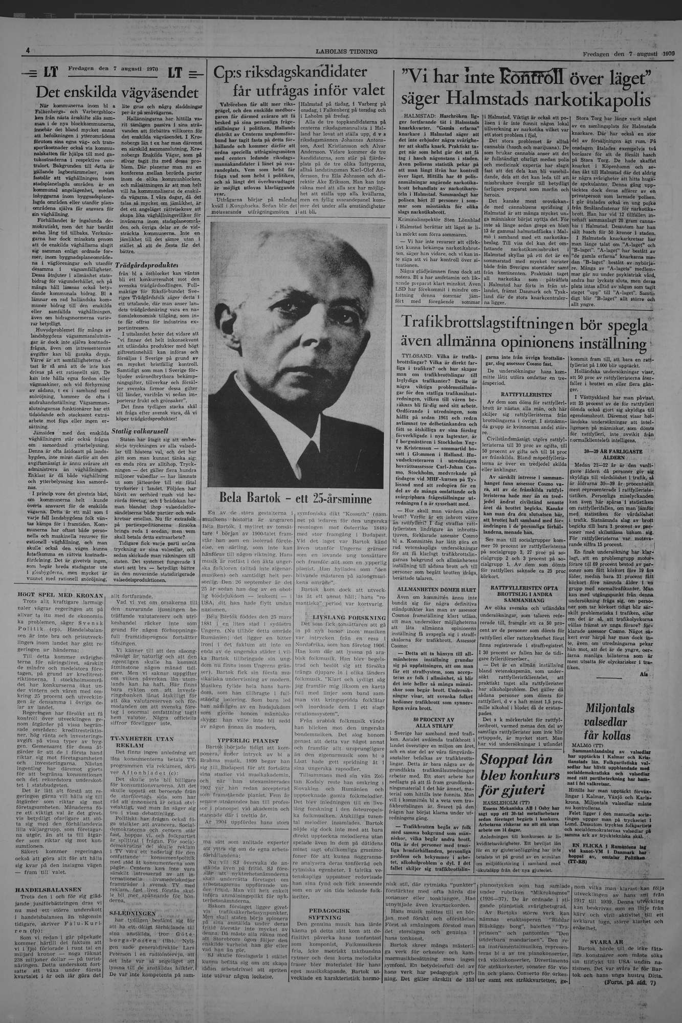 Laholms Tidning Fredag 7 augusti 1970, sida 4