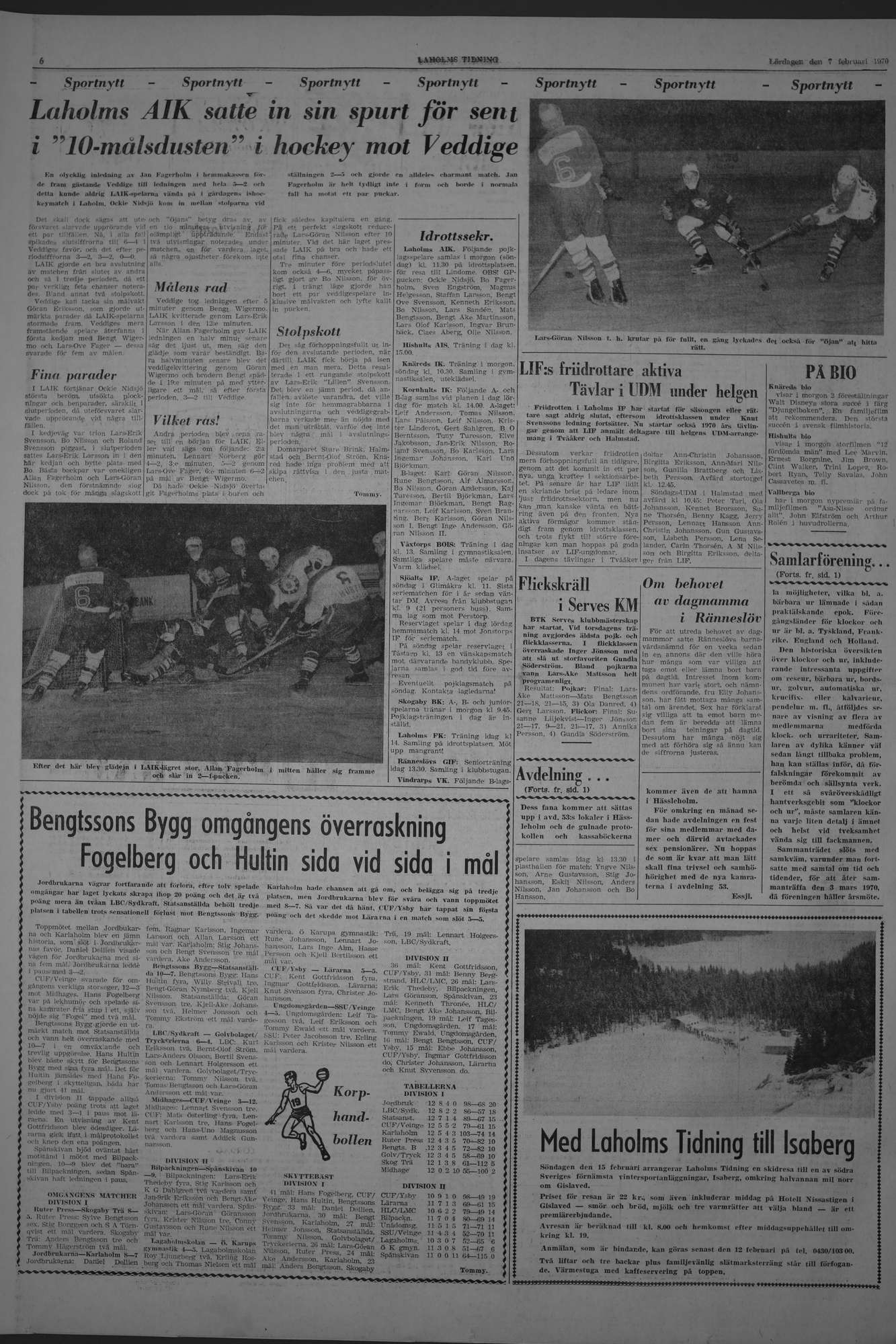 Laholms Tidning Lördag 7 februari 1970, sida 6
