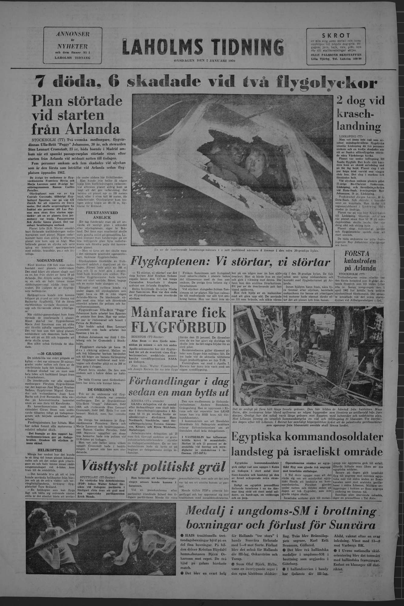 Laholms Tidning Onsdag 7 januari 1970, sida 8