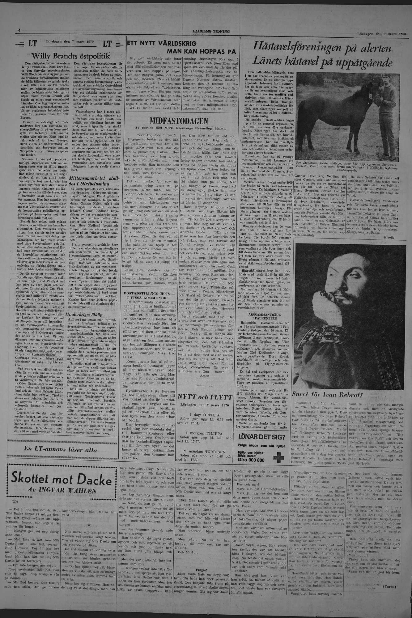 Laholms Tidning Lördag 7 mars 1970, sida 4