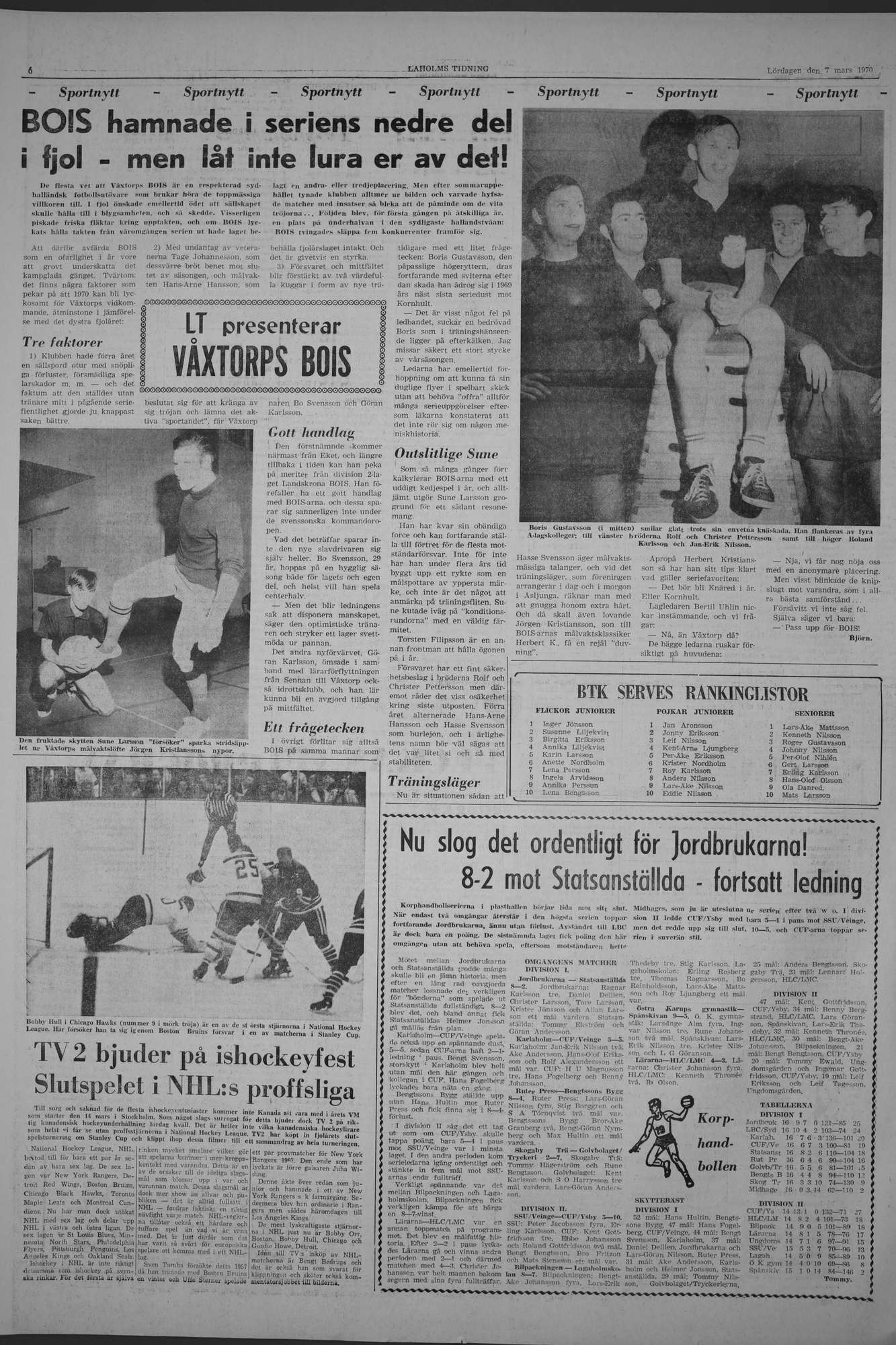Laholms Tidning Lördag 7 mars 1970, sida 6