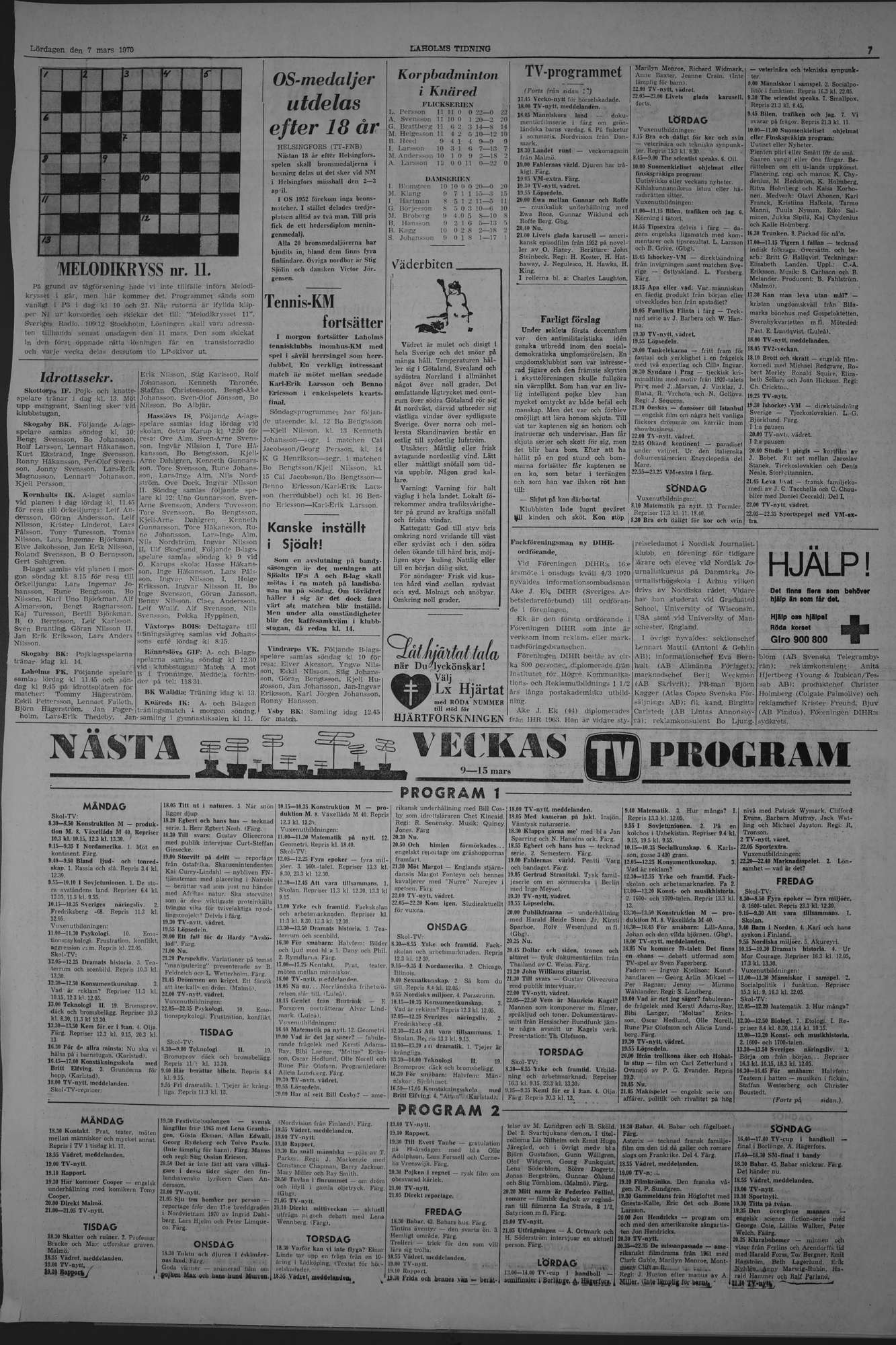 Laholms Tidning Lördag 7 mars 1970, sida 7