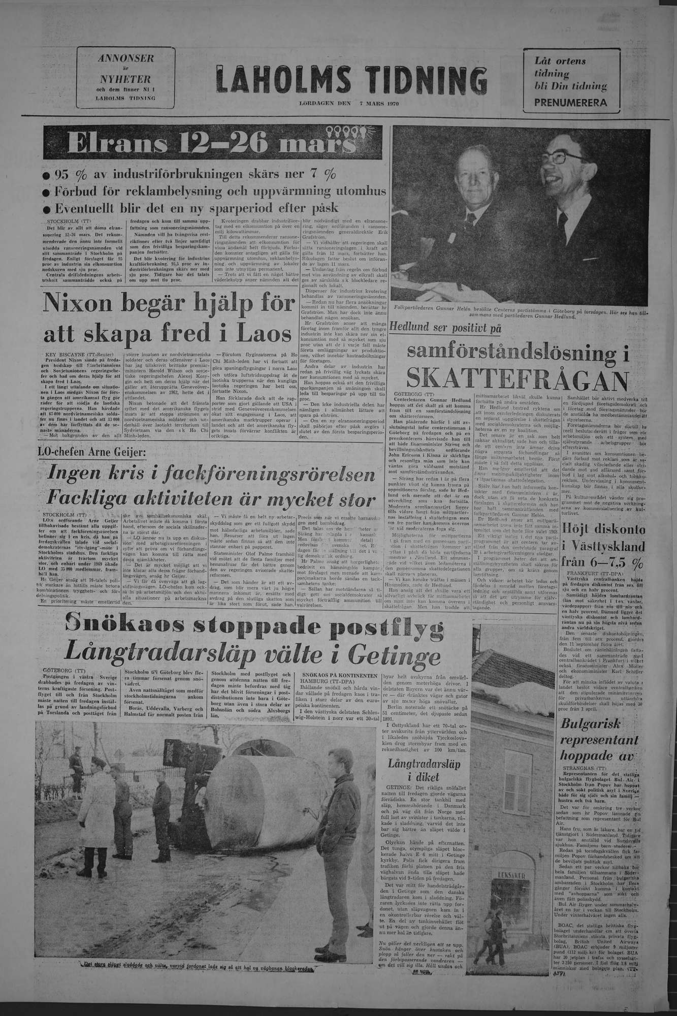 Laholms Tidning Lördag 7 mars 1970, sida 8