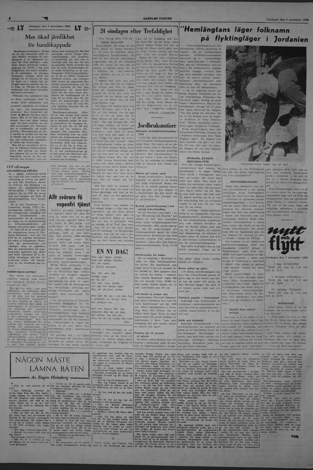 Laholms Tidning Lördag 7 november 1970, sida 4