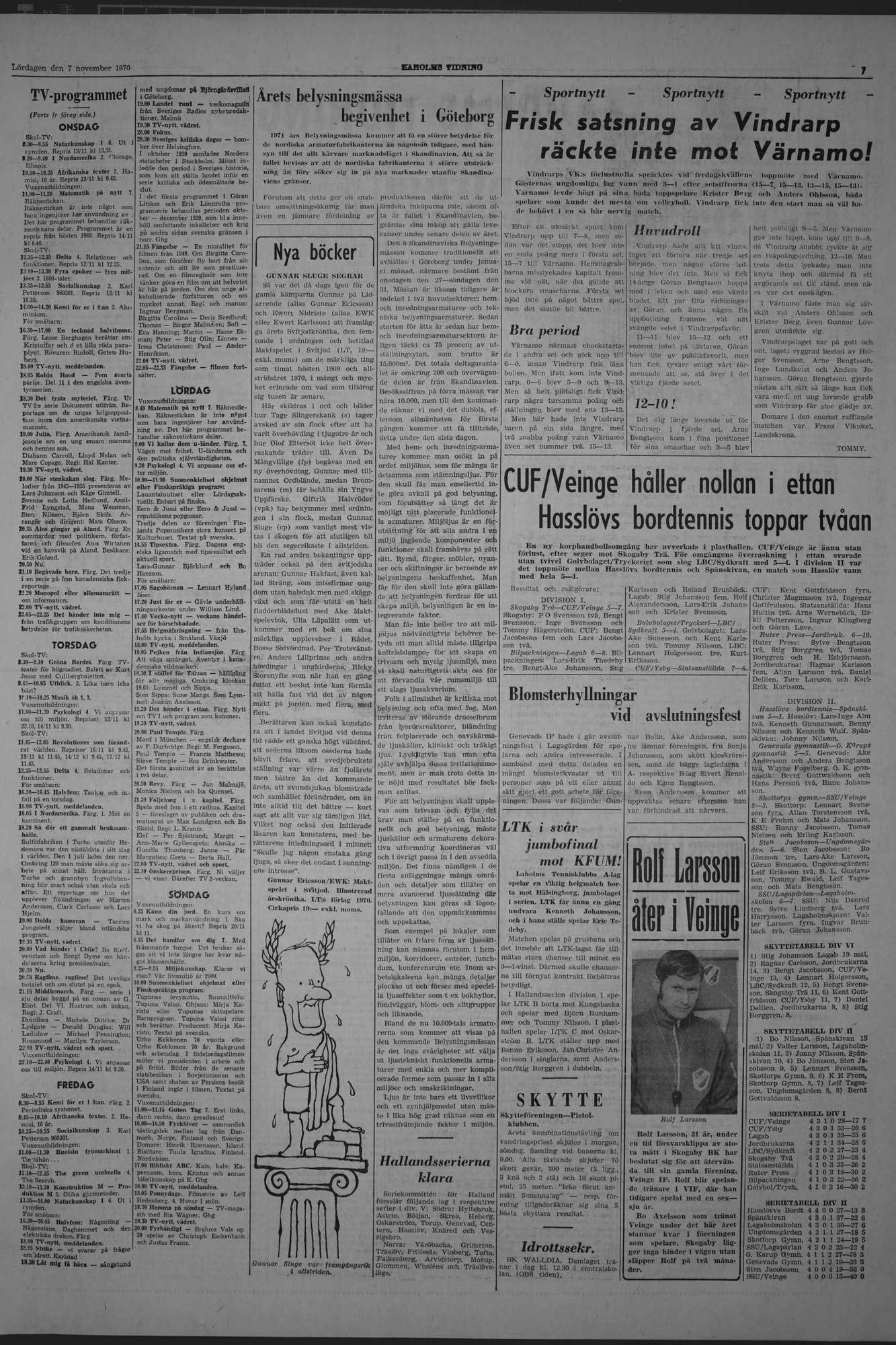 Laholms Tidning Lördag 7 november 1970, sida 7