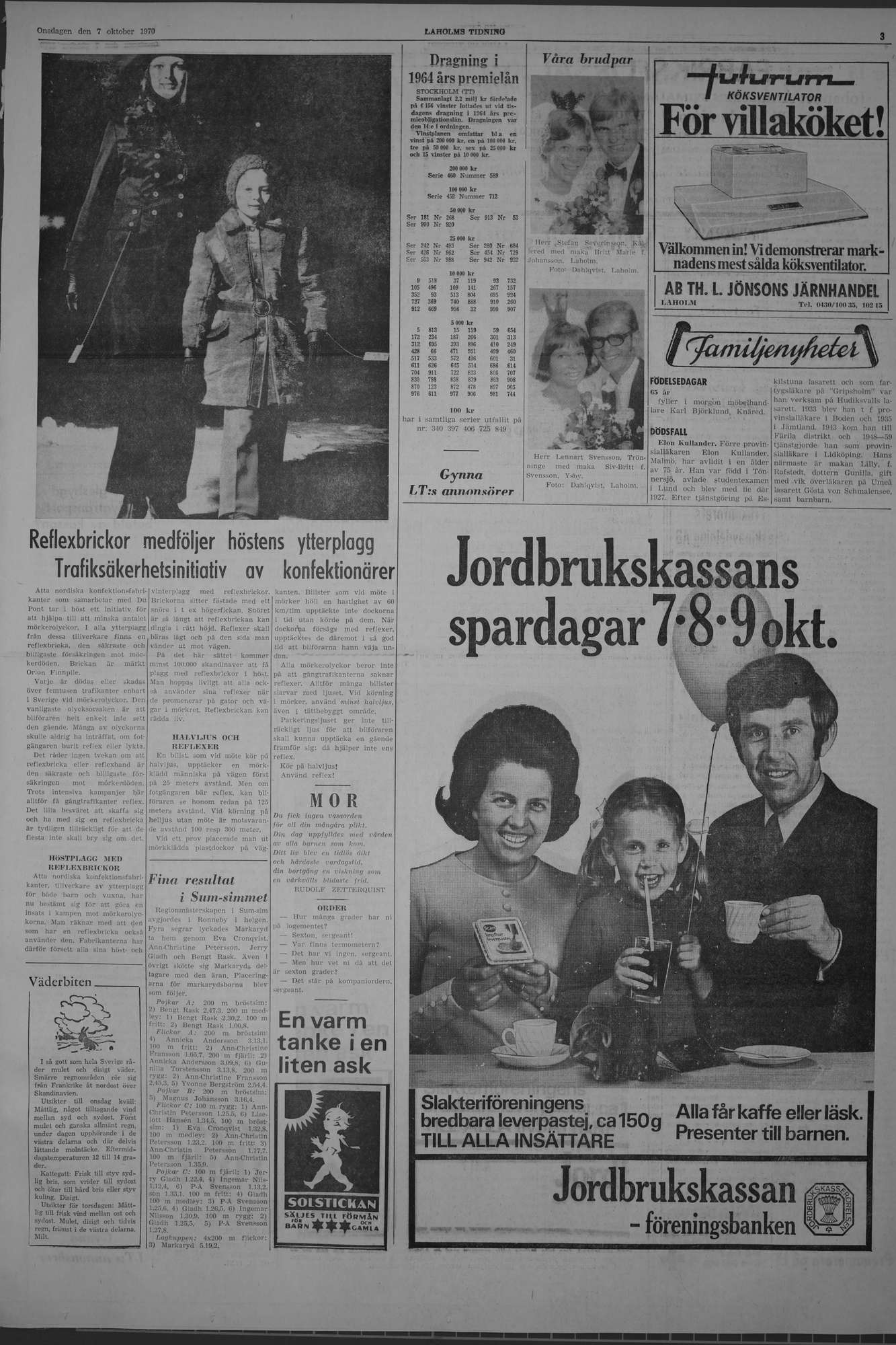 Laholms Tidning Onsdag 7 oktober 1970, sida 3