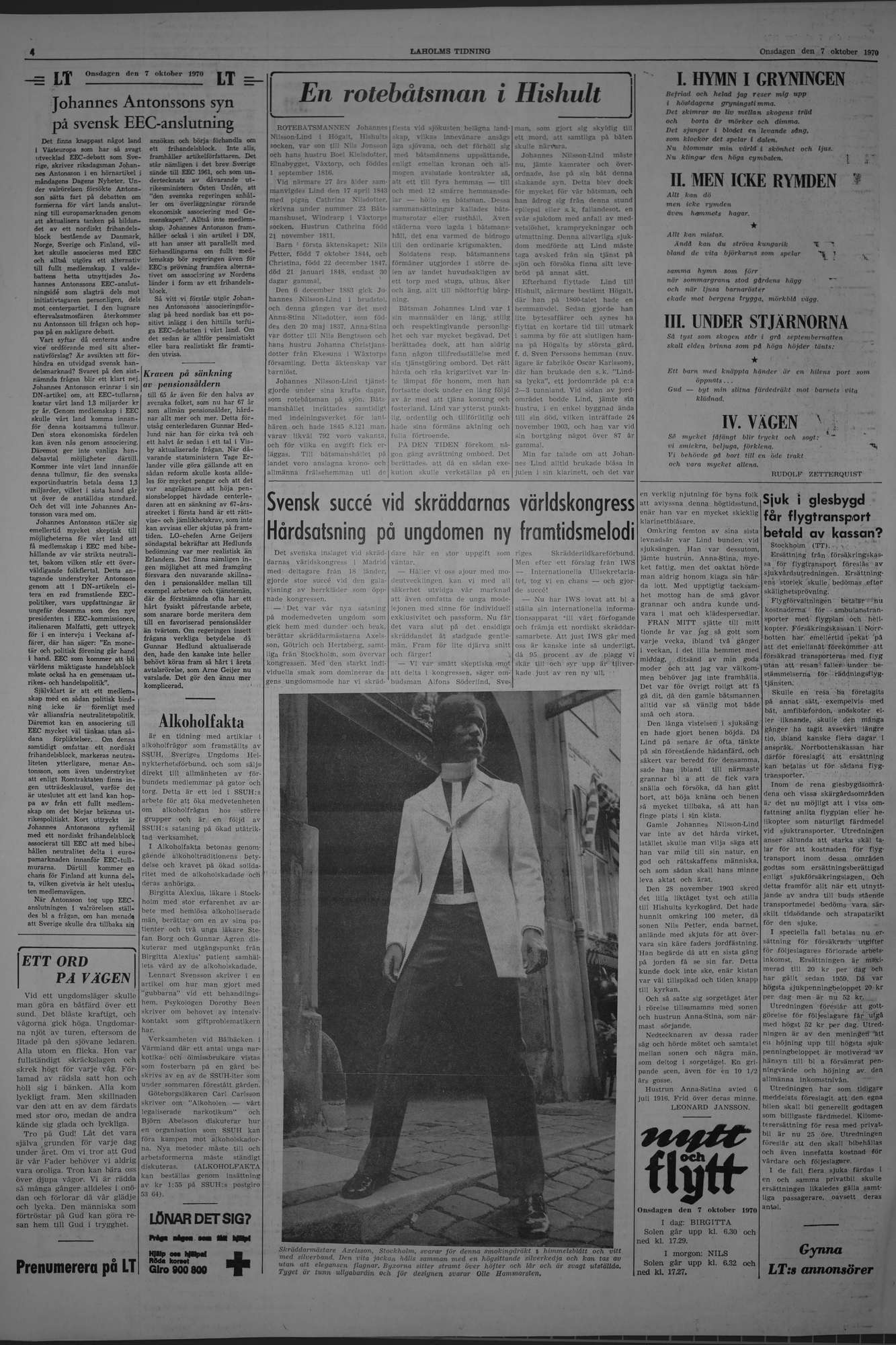 Laholms Tidning Onsdag 7 oktober 1970, sida 4