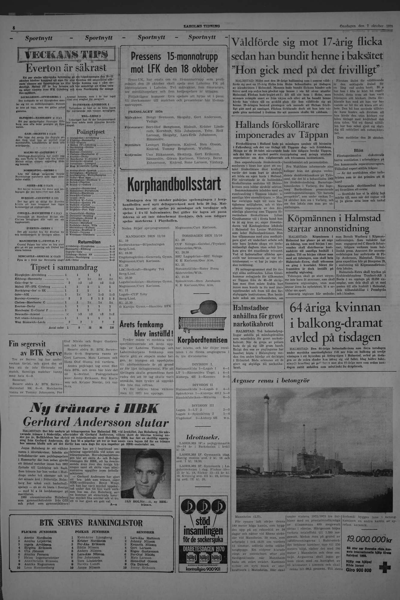 Laholms Tidning Onsdag 7 oktober 1970, sida 6