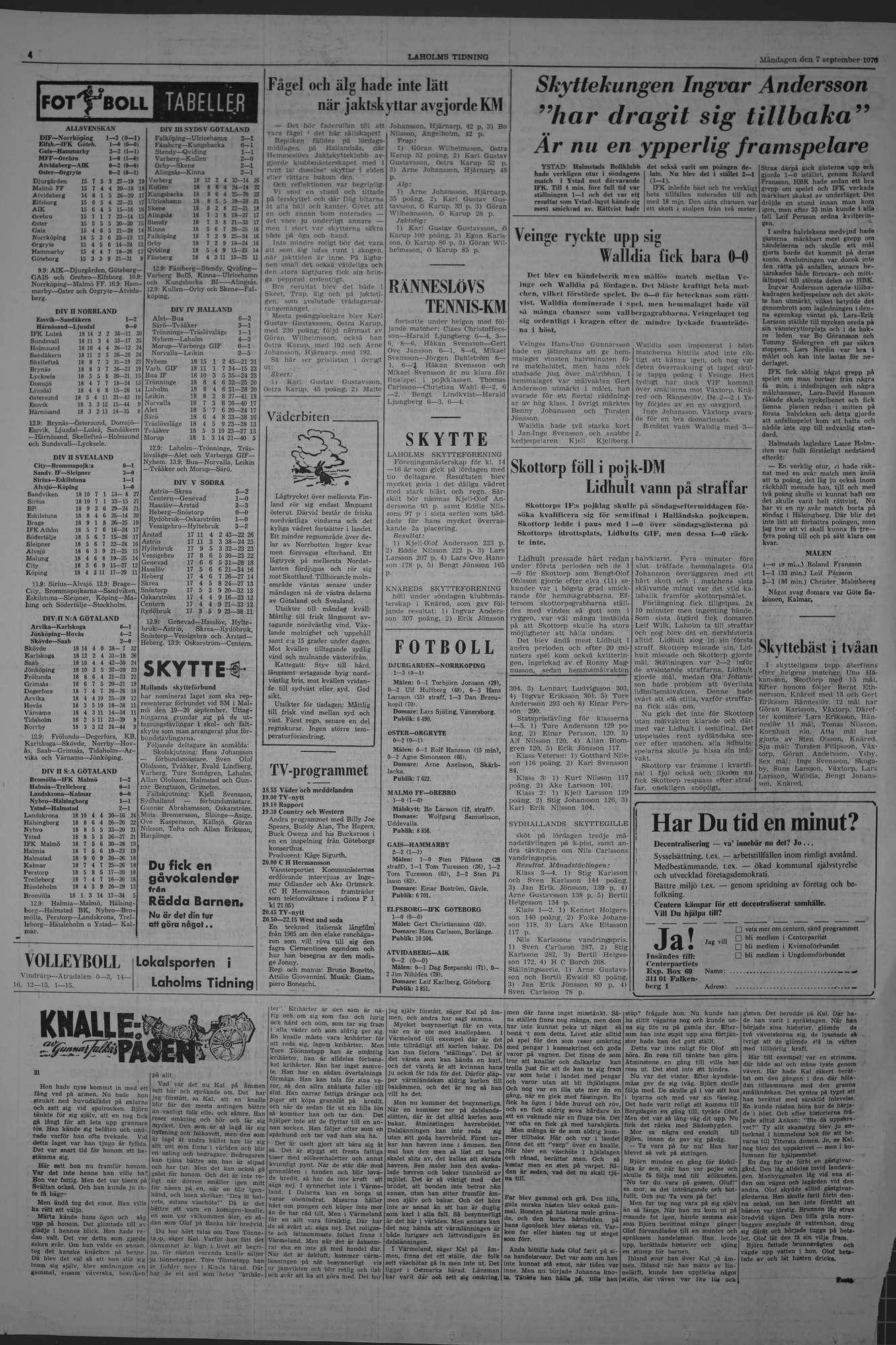 Laholms Tidning Måndag 7 september 1970, sida 4
