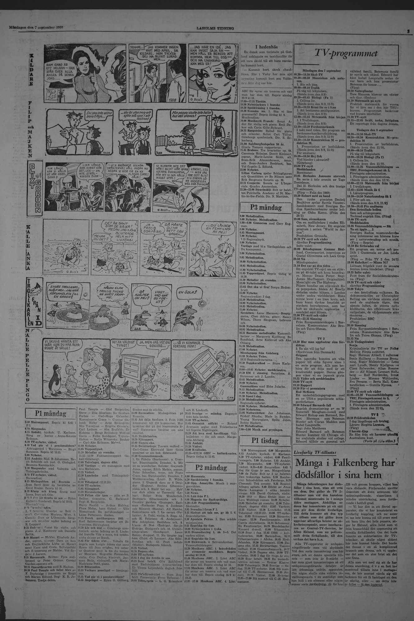 Laholms Tidning Måndag 7 september 1970, sida 5
