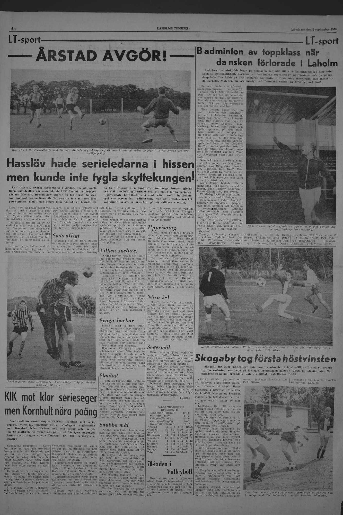 Laholms Tidning Måndag 7 september 1970, sida 6