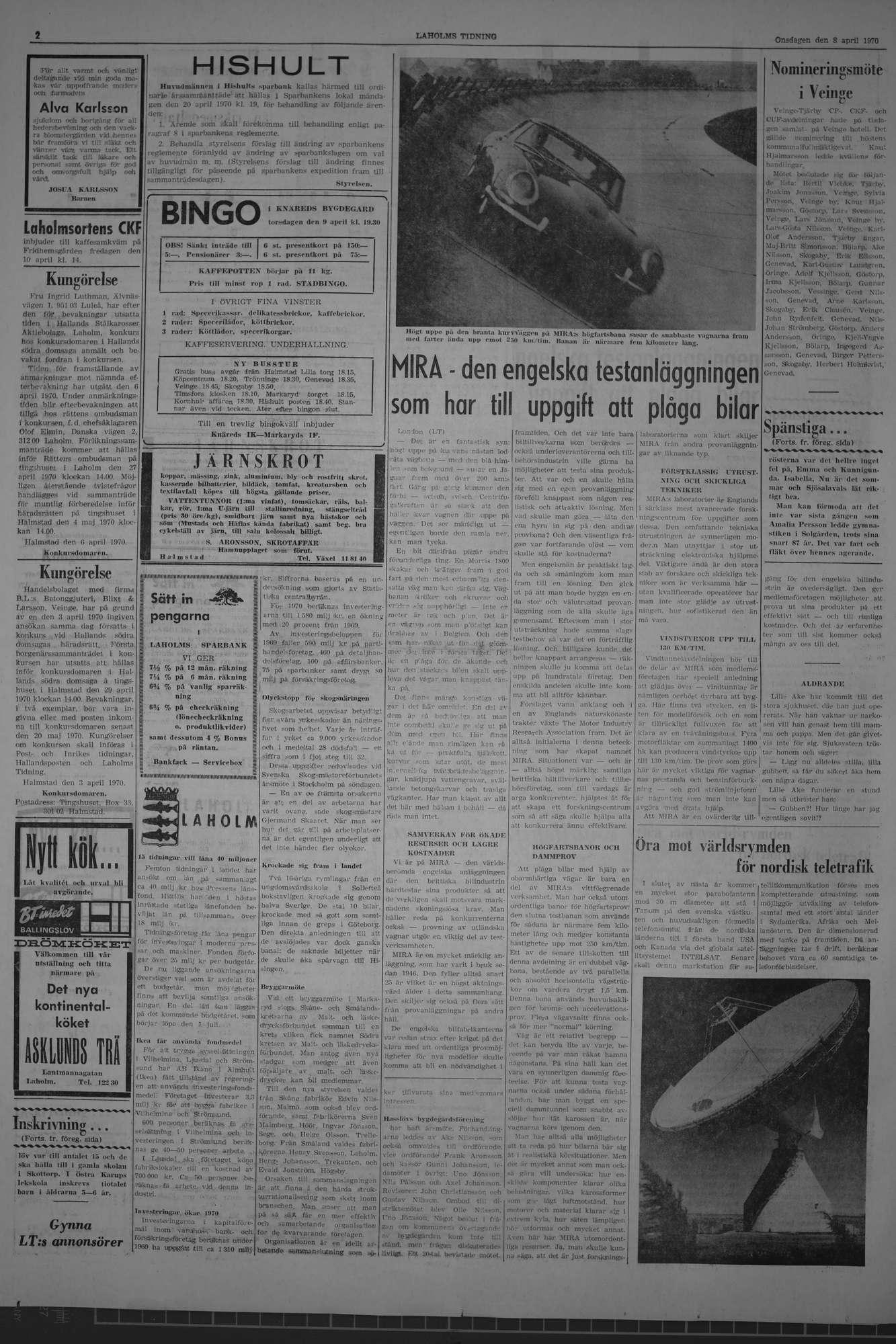 Laholms Tidning Onsdag 8 april 1970, sida 2