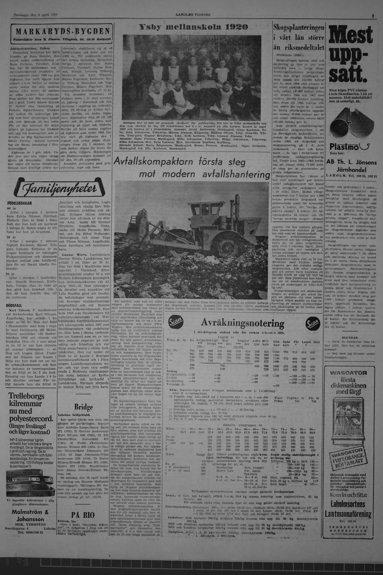 Laholms Tidning Onsdag 8 april 1970, sida 3
