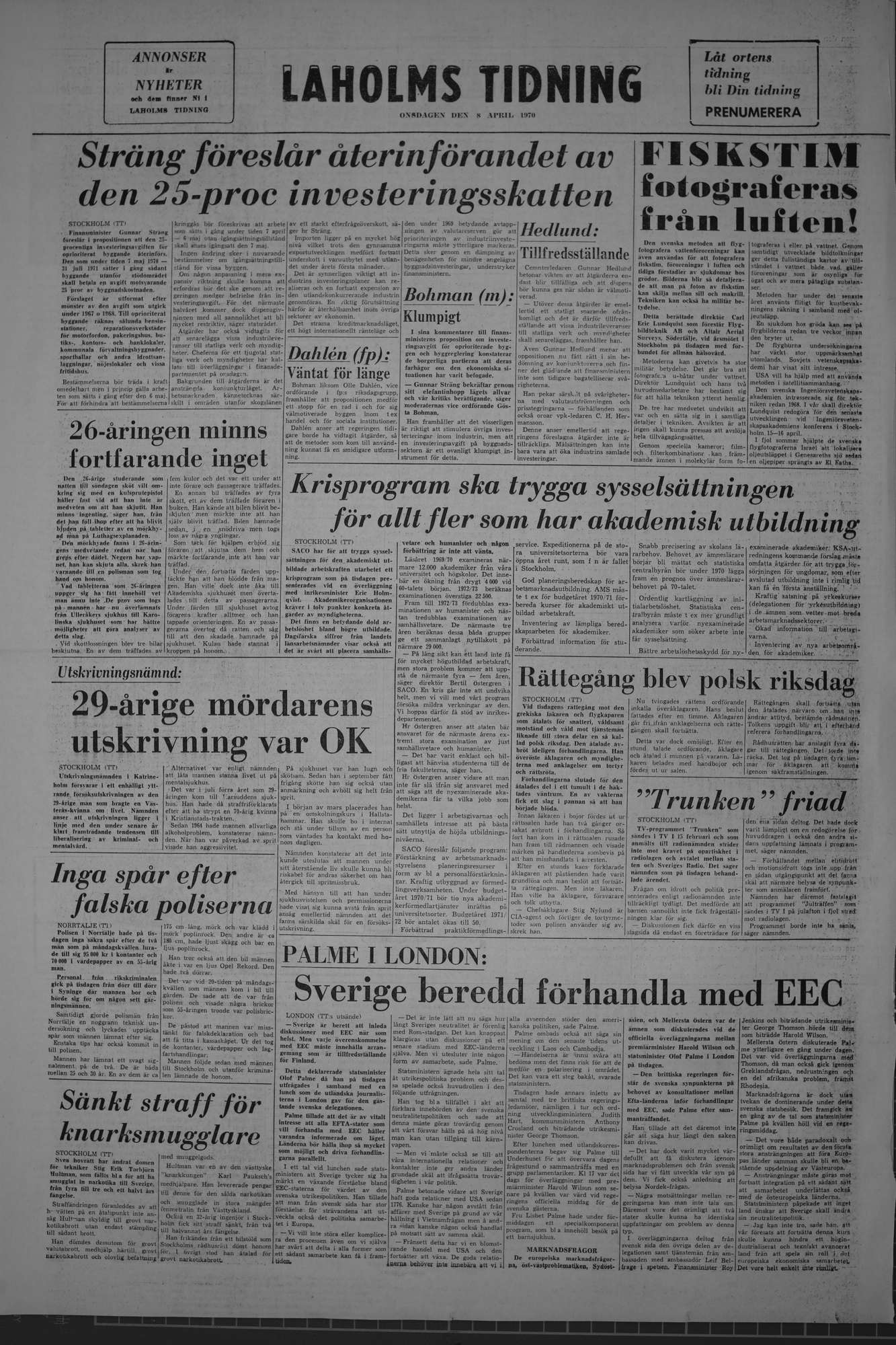 Laholms Tidning Onsdag 8 april 1970, sida 8