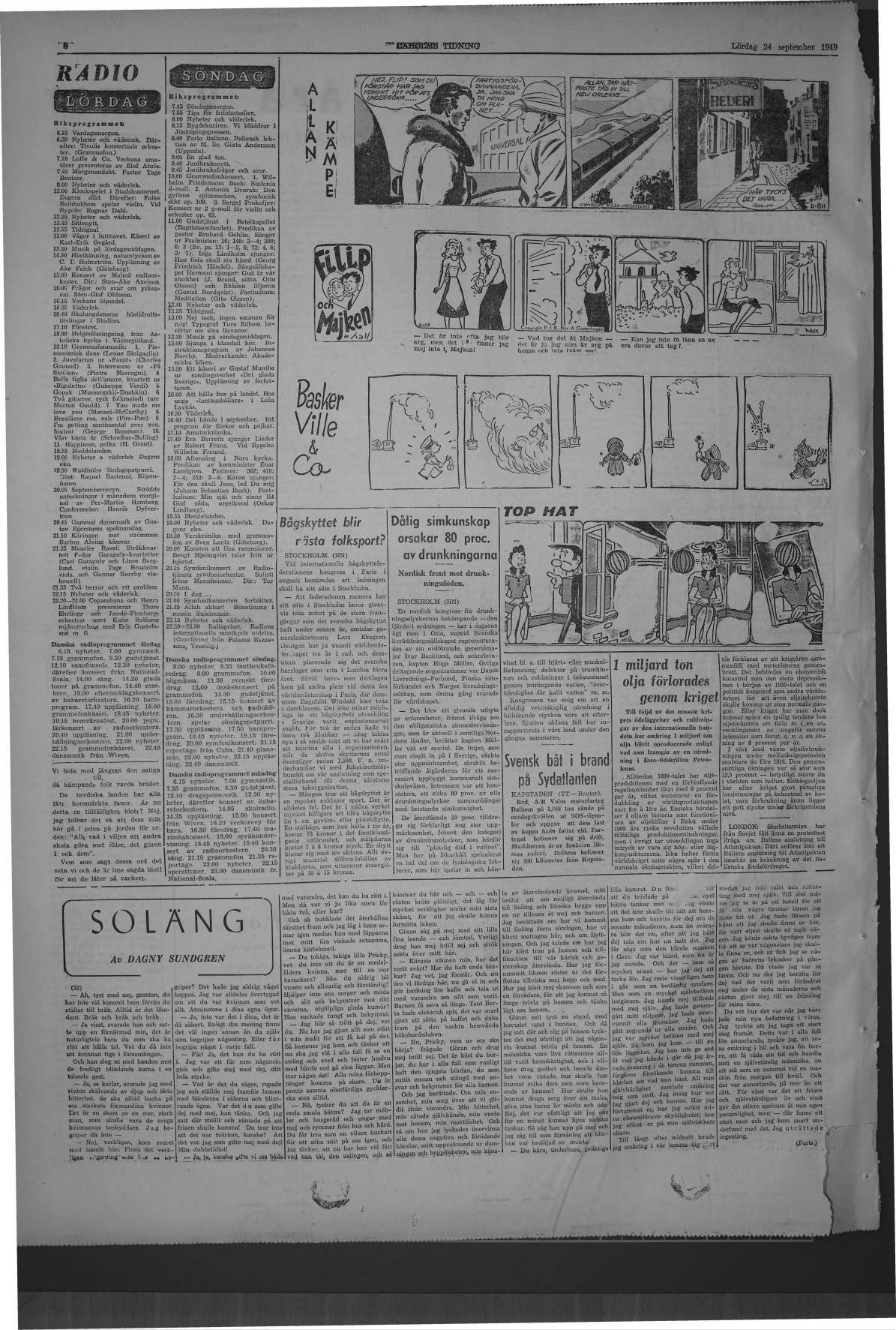 Laholms Tidning Lördag 24 september 1949, sida 8