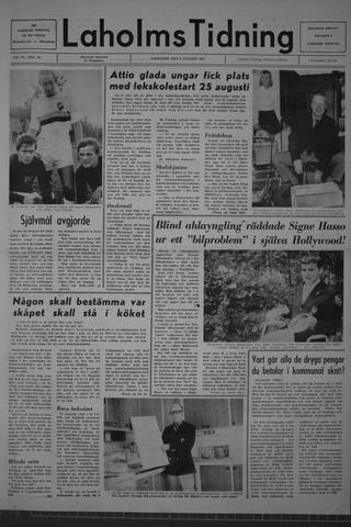 Förstasidan, Lördag 8 augusti 1970