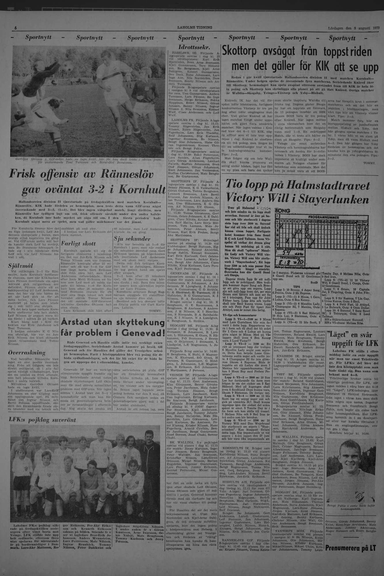 Laholms Tidning Lördag 8 augusti 1970, sida 6