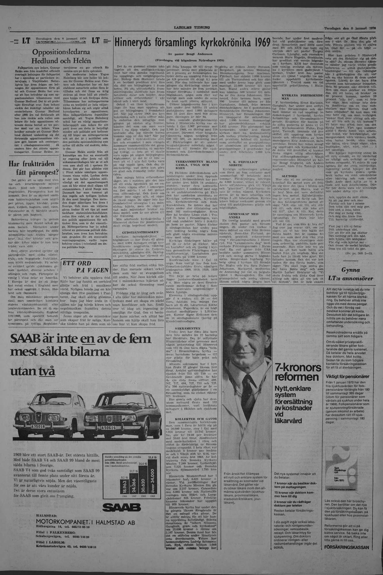 Laholms Tidning Torsdag 8 januari 1970, sida 4