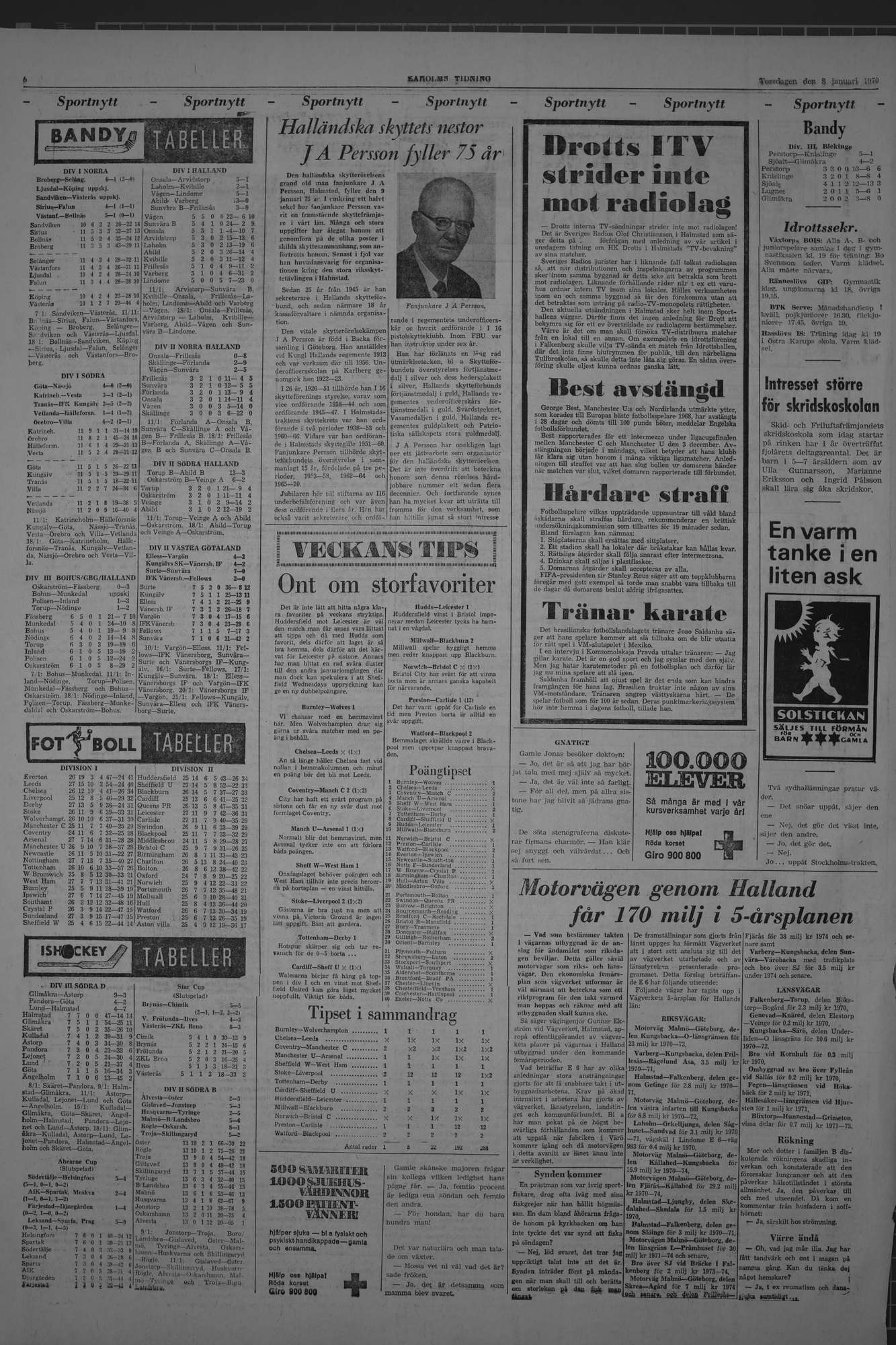 Laholms Tidning Torsdag 8 januari 1970, sida 6