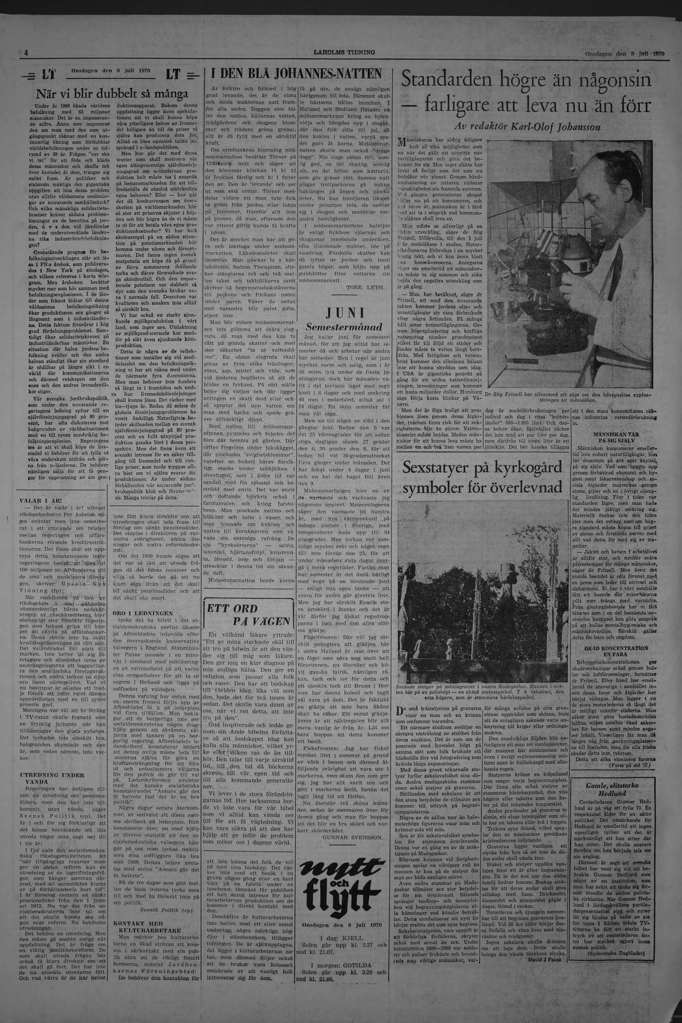 Laholms Tidning Onsdag 8 juli 1970, sida 4