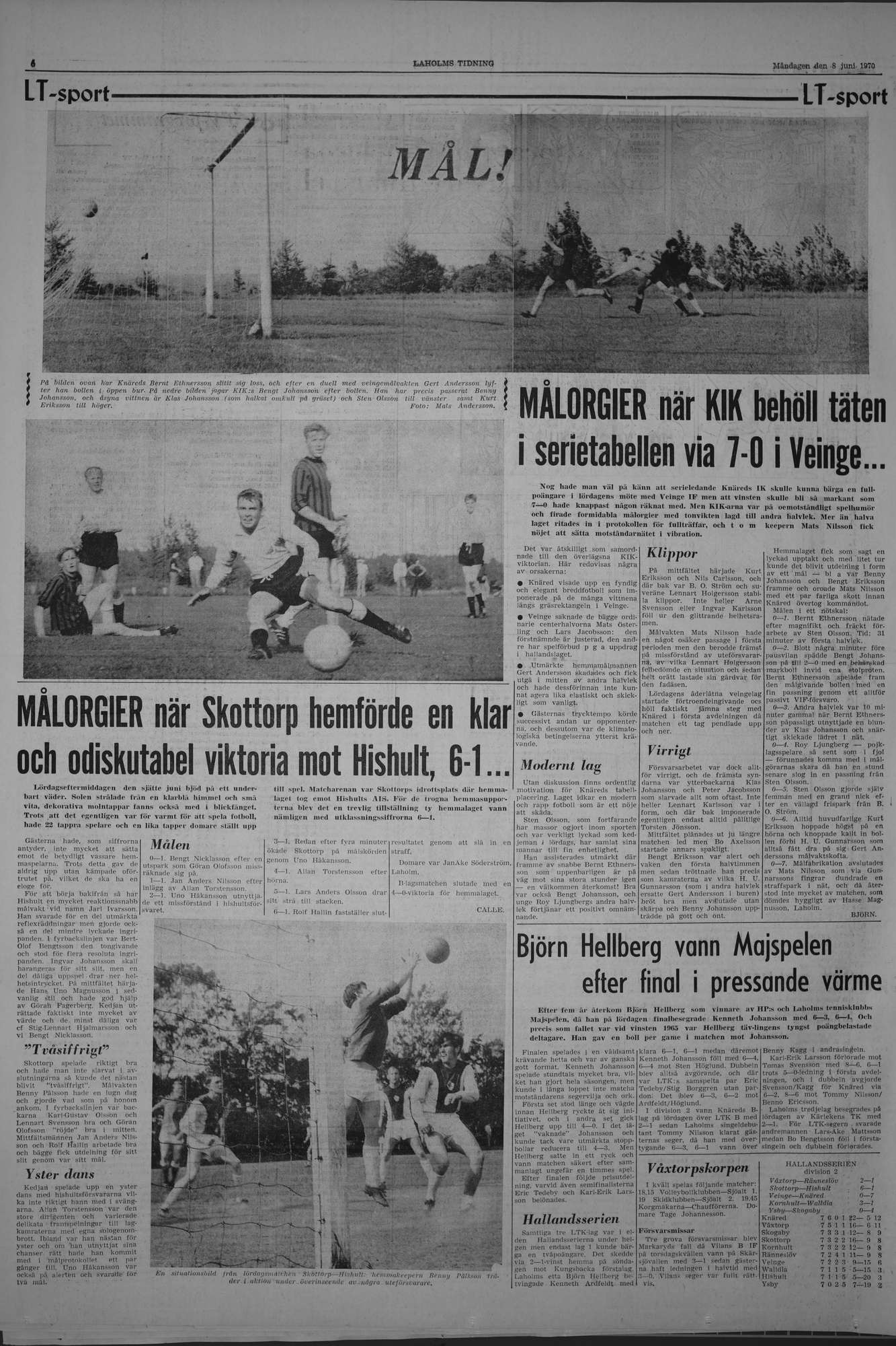 Laholms Tidning Måndag 8 juni 1970, sida 6