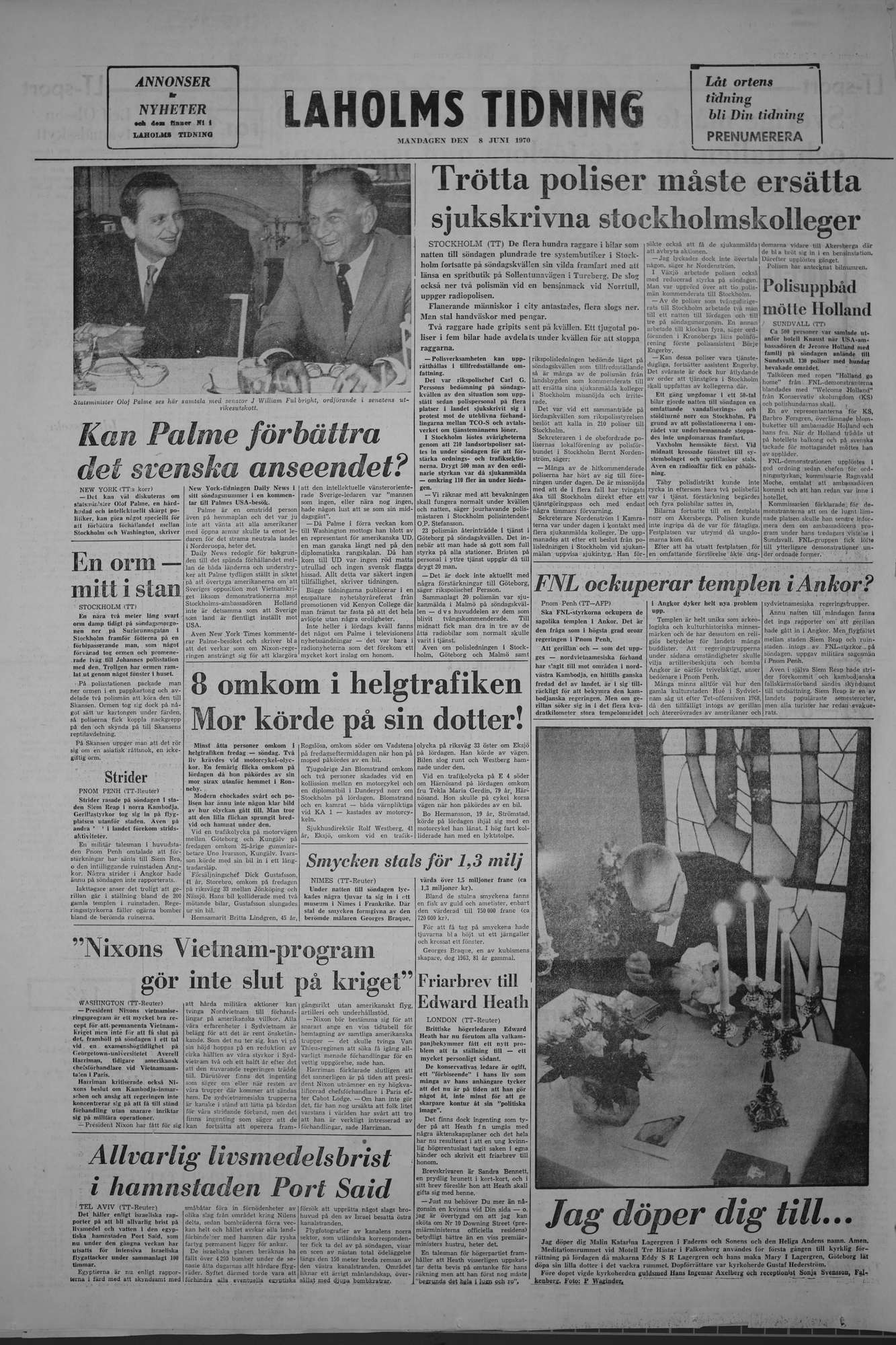 Laholms Tidning Måndag 8 juni 1970, sida 8