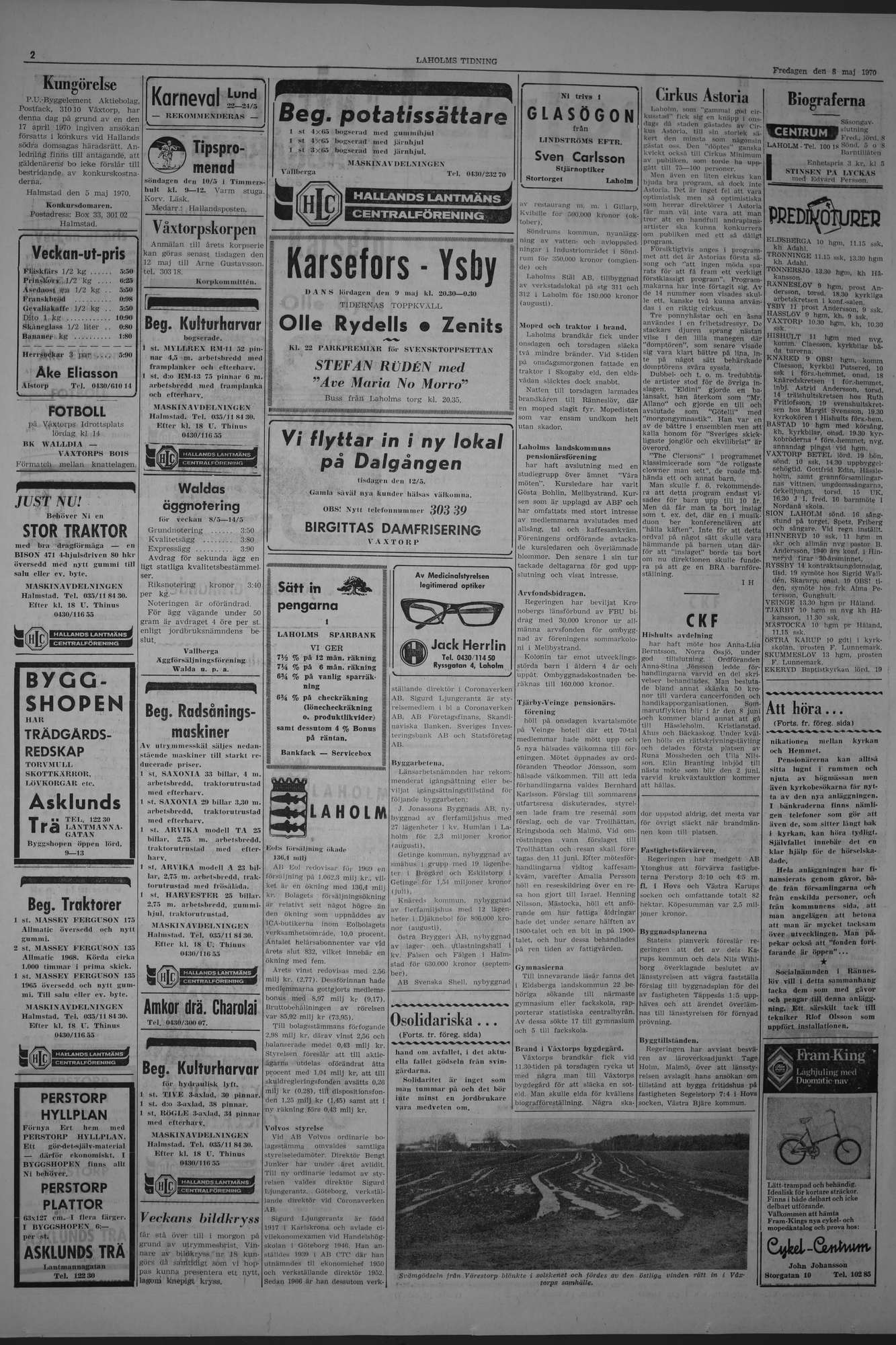 Laholms Tidning Fredag 8 maj 1970, sida 2