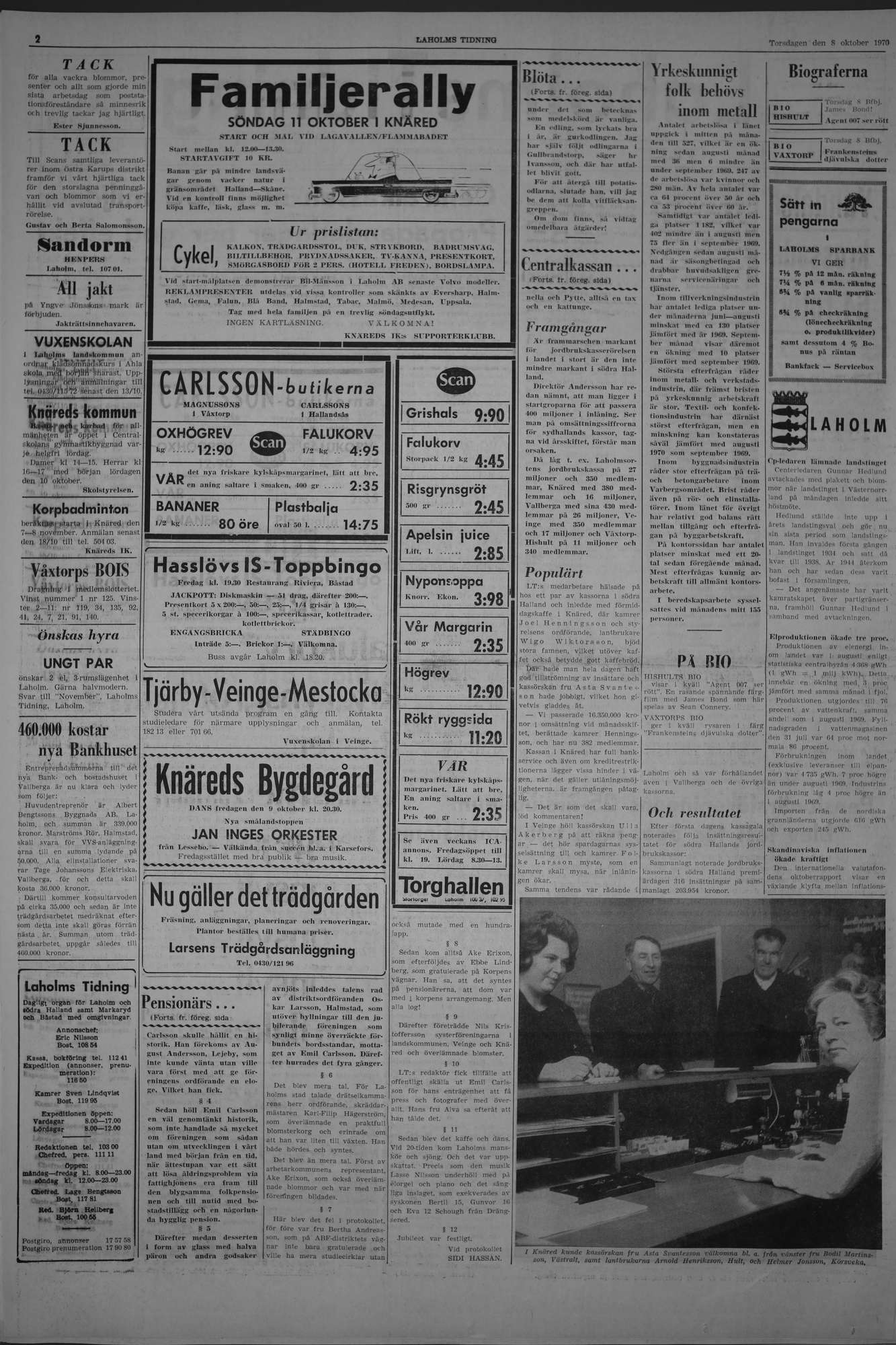 Laholms Tidning Torsdag 8 oktober 1970, sida 2