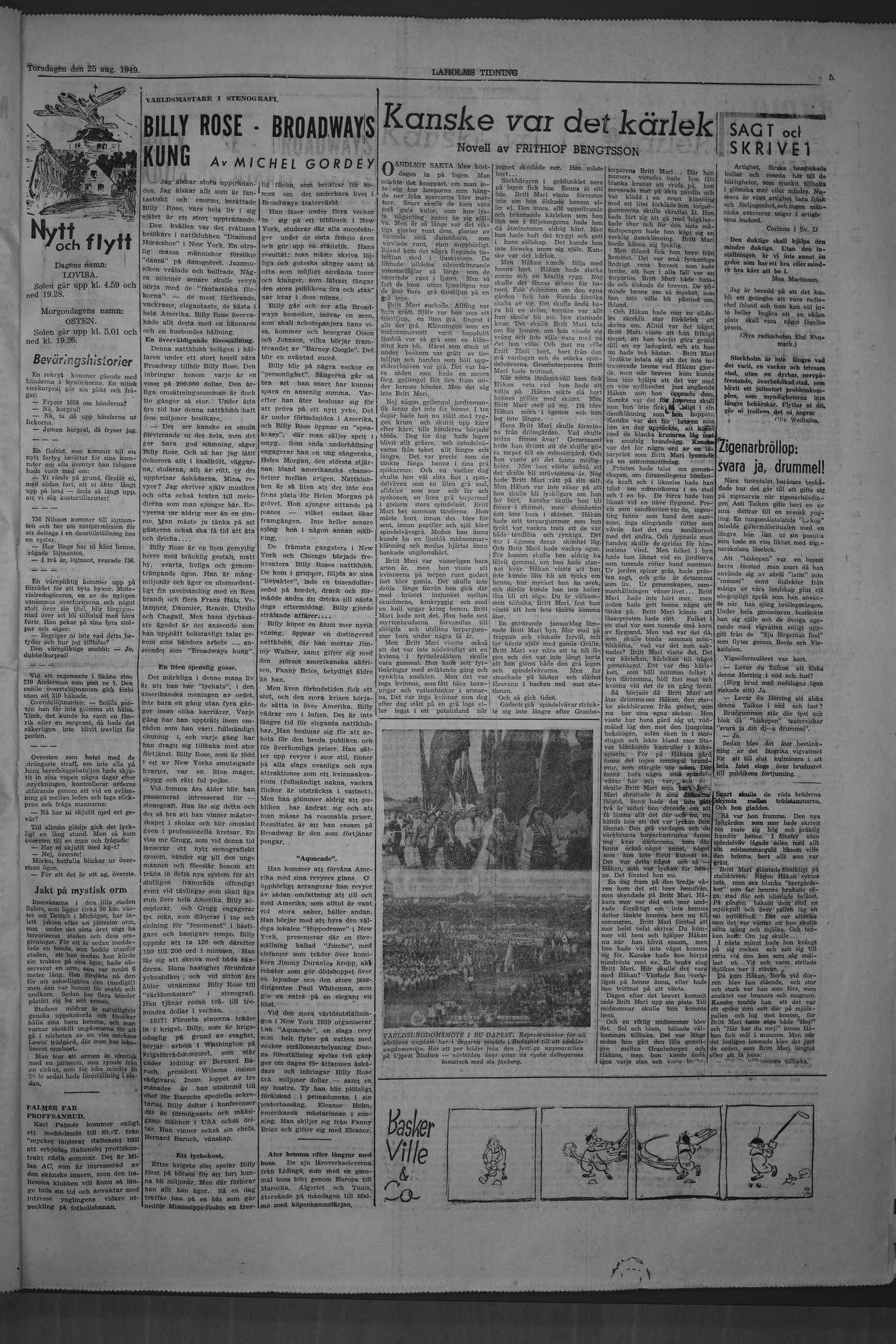 Laholms Tidning Torsdag 25 augusti 1949, sida 5