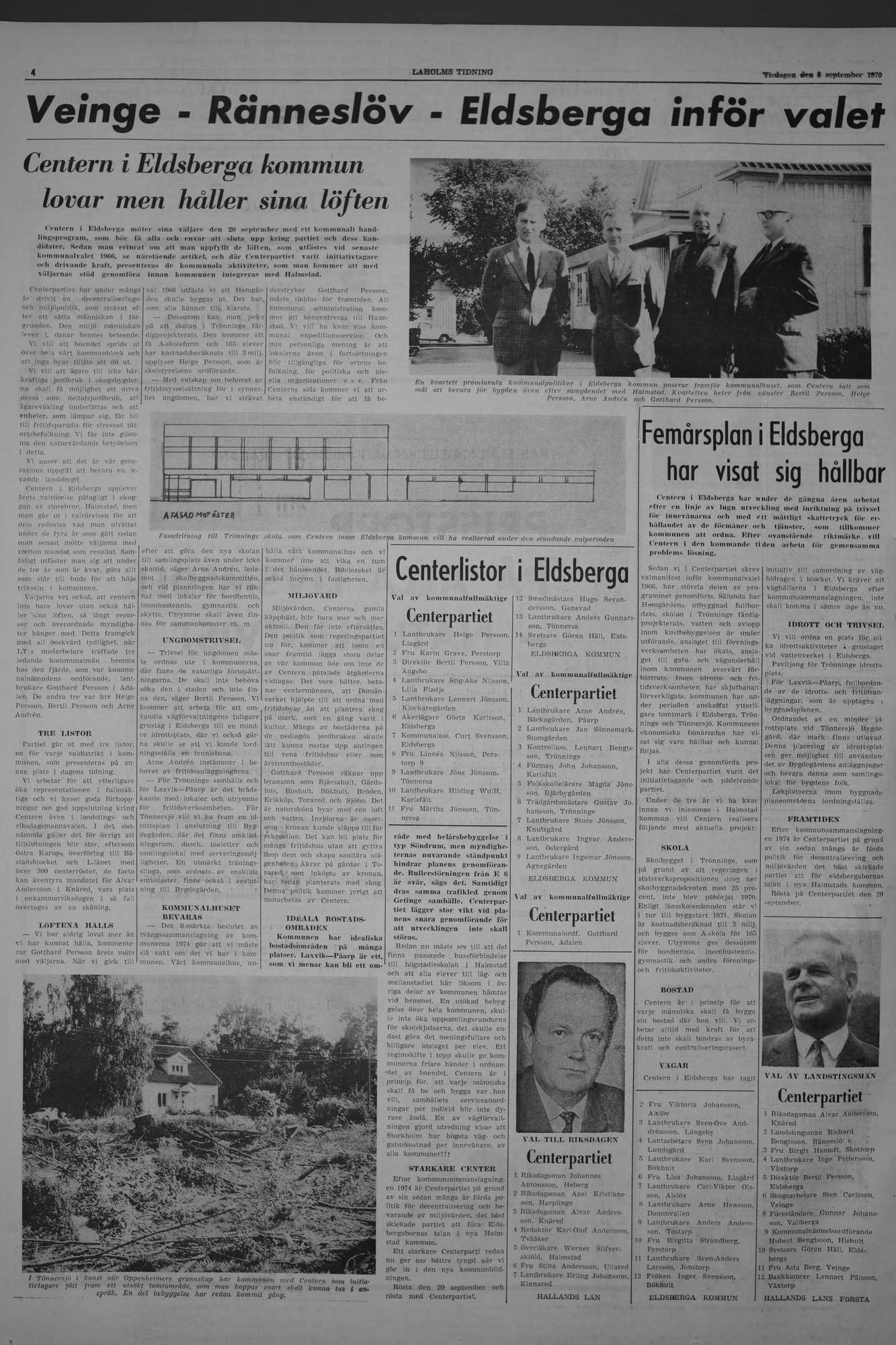 Laholms Tidning Tisdag 8 september 1970, sida 4