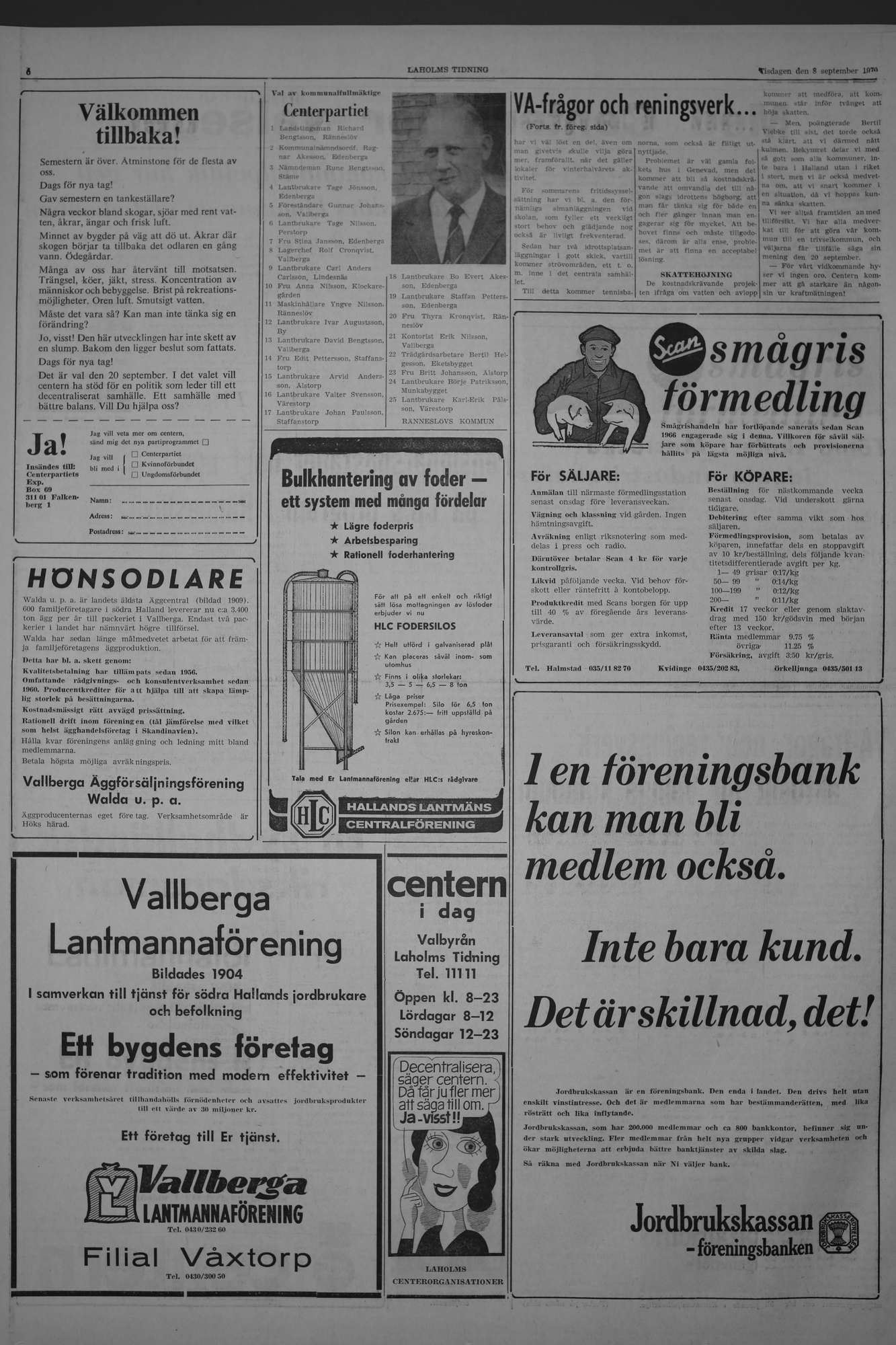 Laholms Tidning Tisdag 8 september 1970, sida 6