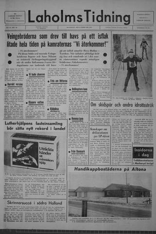 Förstasidan, Måndag 9 februari 1970