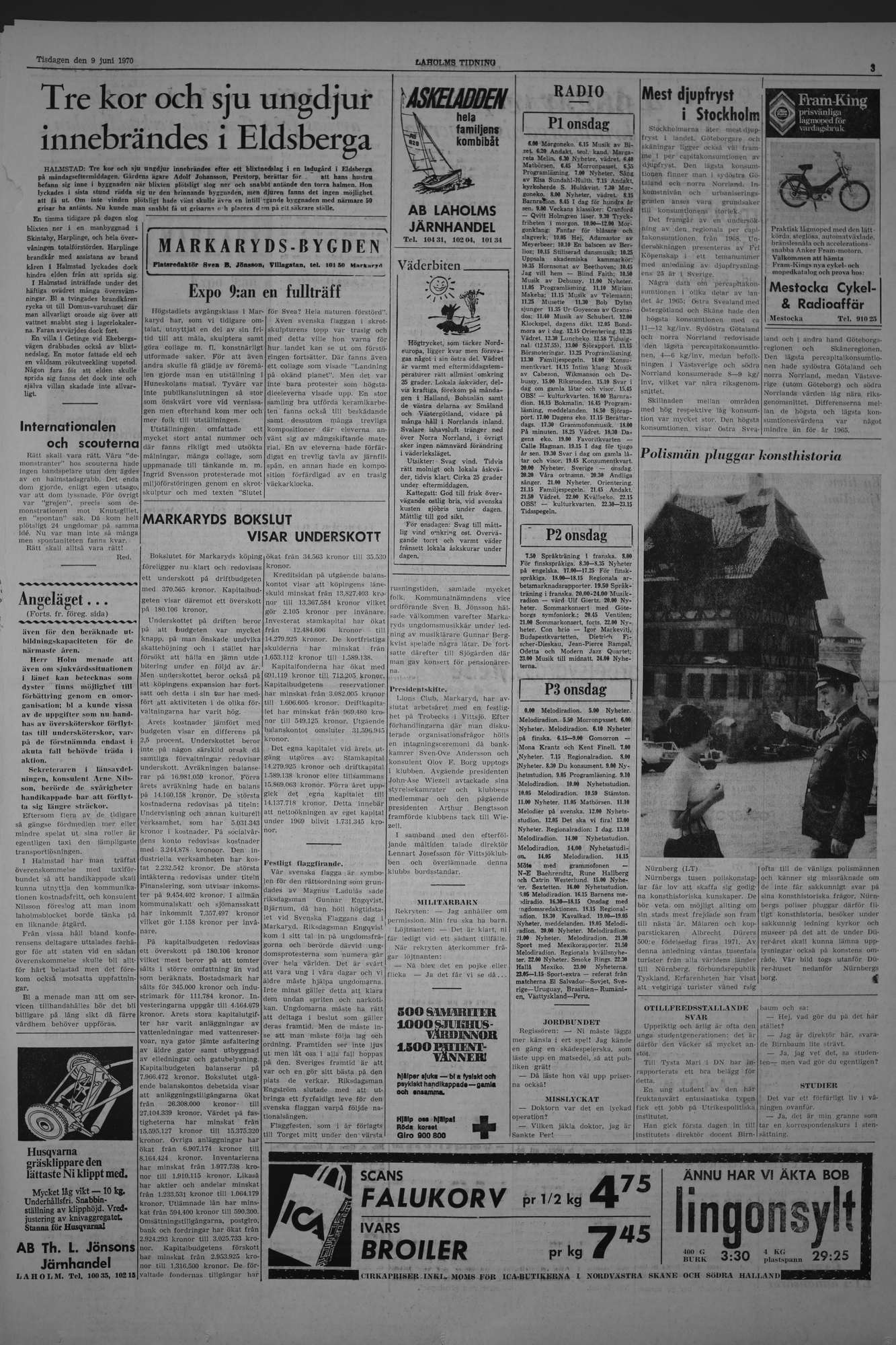 Laholms Tidning Tisdag 9 juni 1970, sida 3