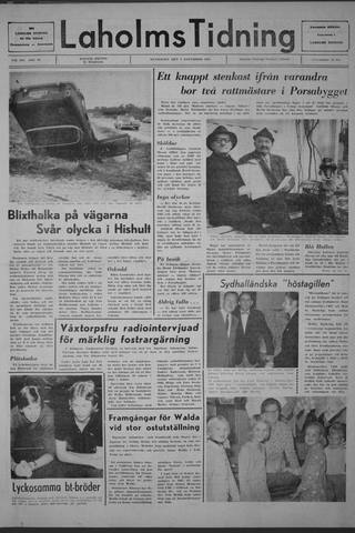 Förstasidan, Måndag 9 november 1970