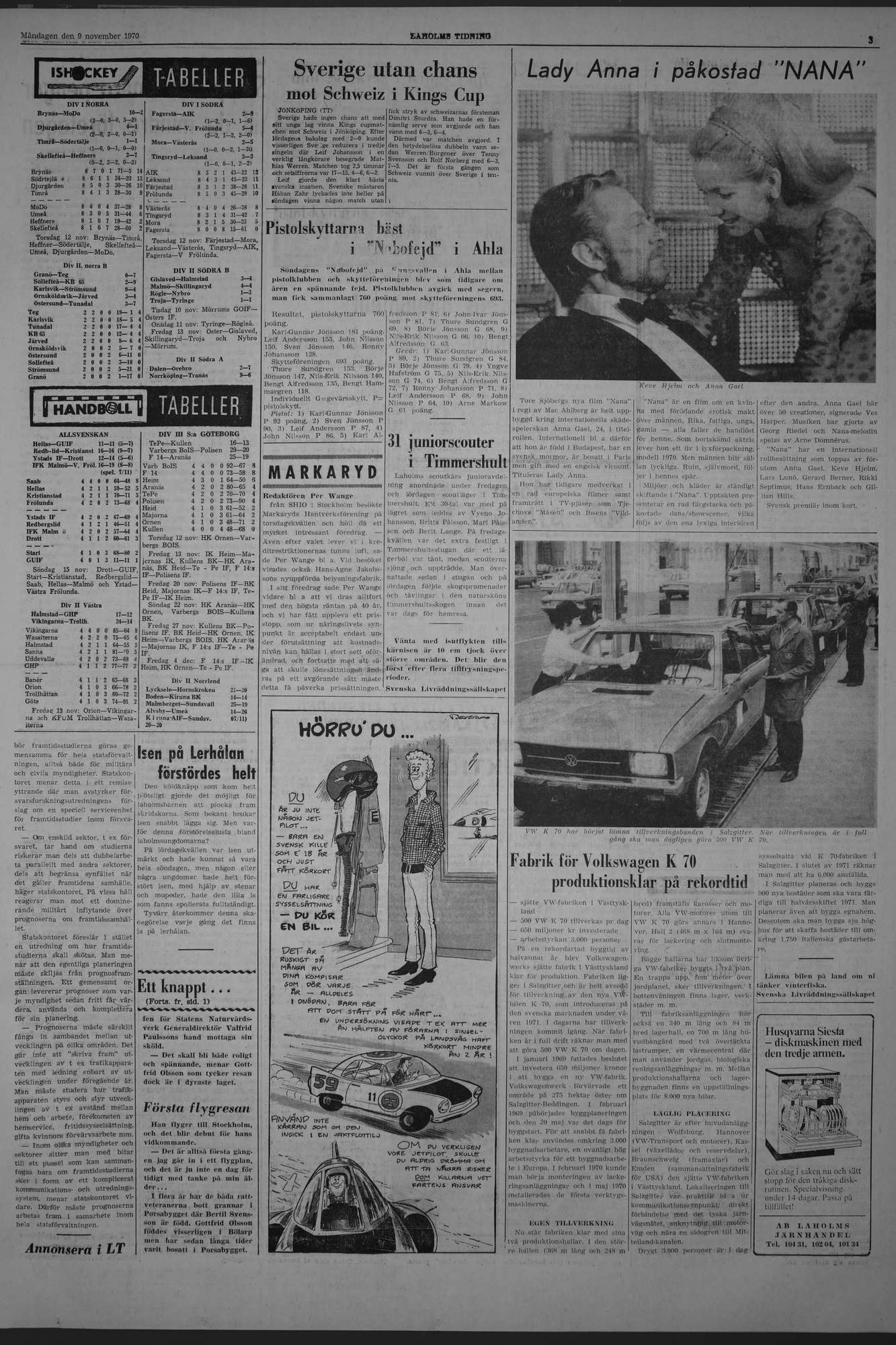 Laholms Tidning Måndag 9 november 1970, sida 3